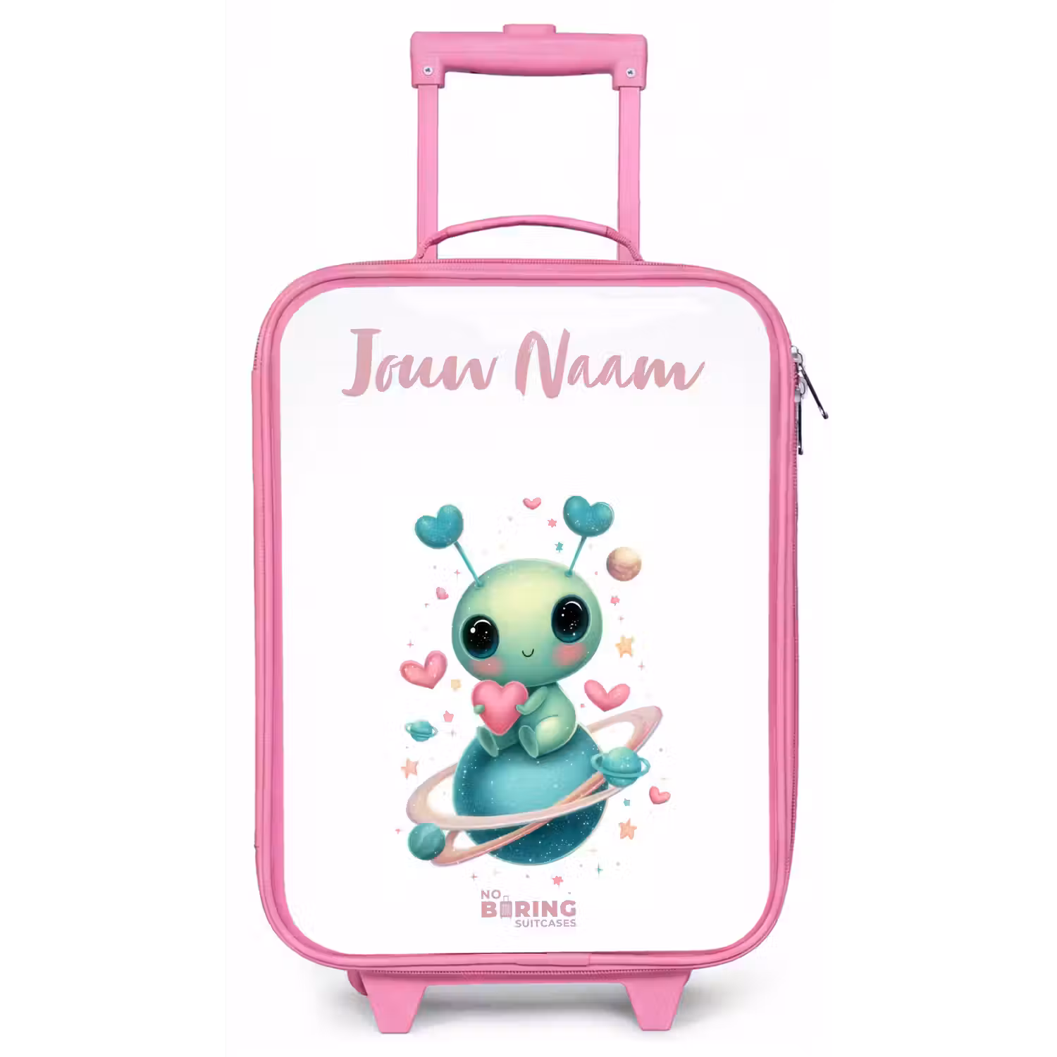Lief buitenaards wezentje met hartje Kinderkoffer - Roze klein -zz3dotto