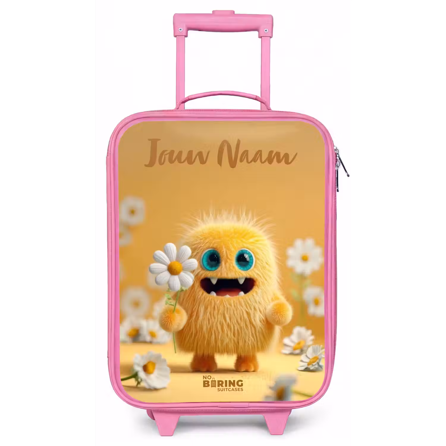 Monster - Wezen - Bloem - Geel Kinderkoffer - Roze klein -zz3dotto