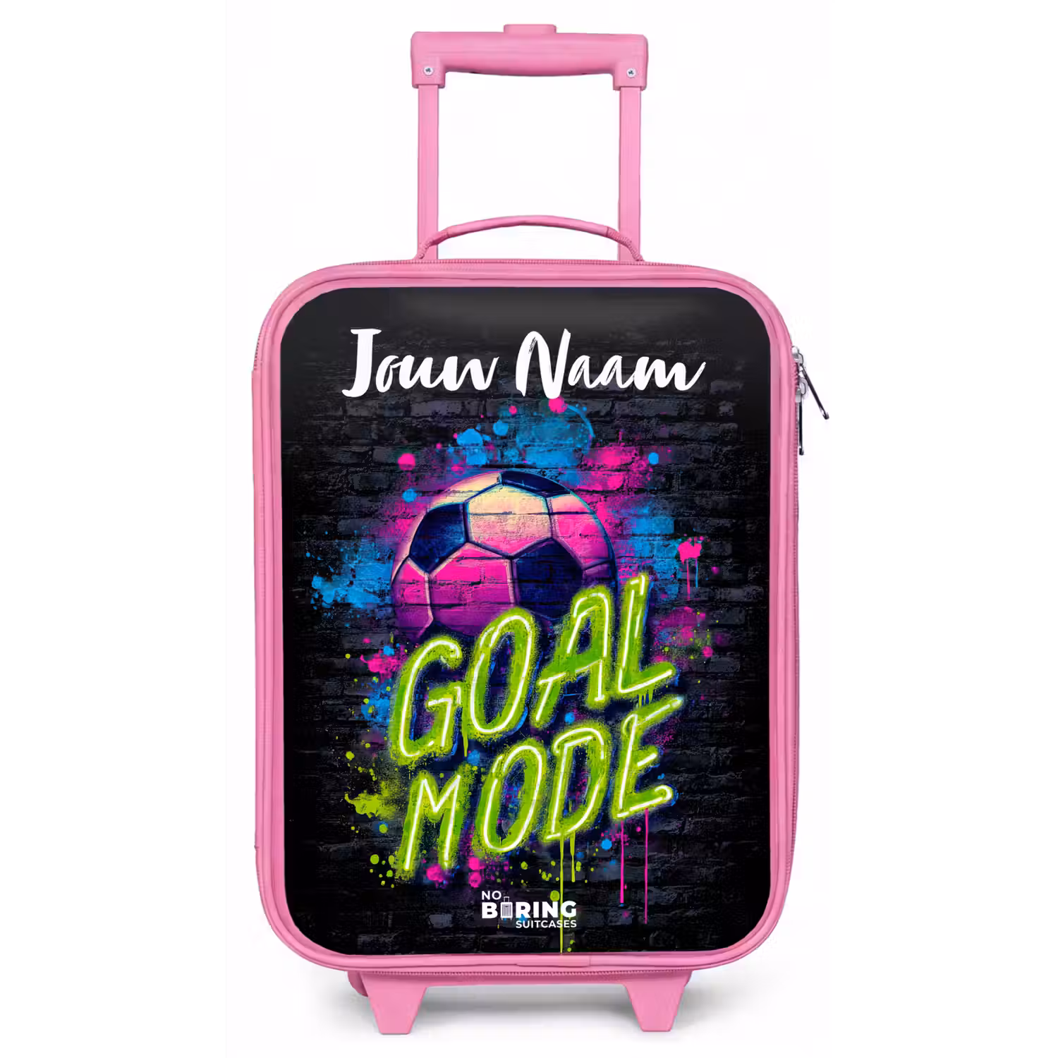 Neon - Graffiti - Voetbal - Kleurrijk Kinderkoffer - Roze klein -zz3dotto