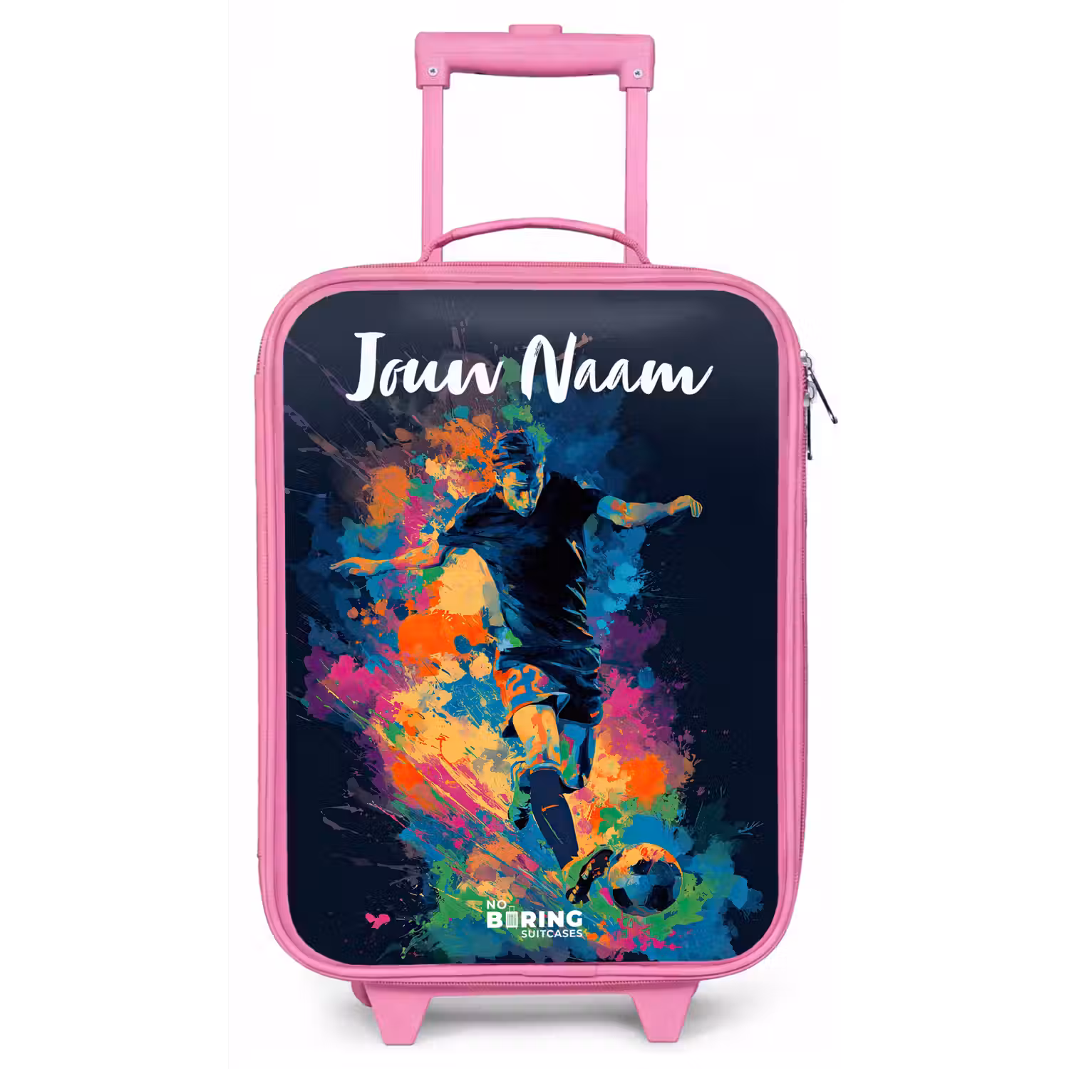 Neon - Voetballer - Kleurrijk Kinderkoffer - Roze klein -zz3dotto