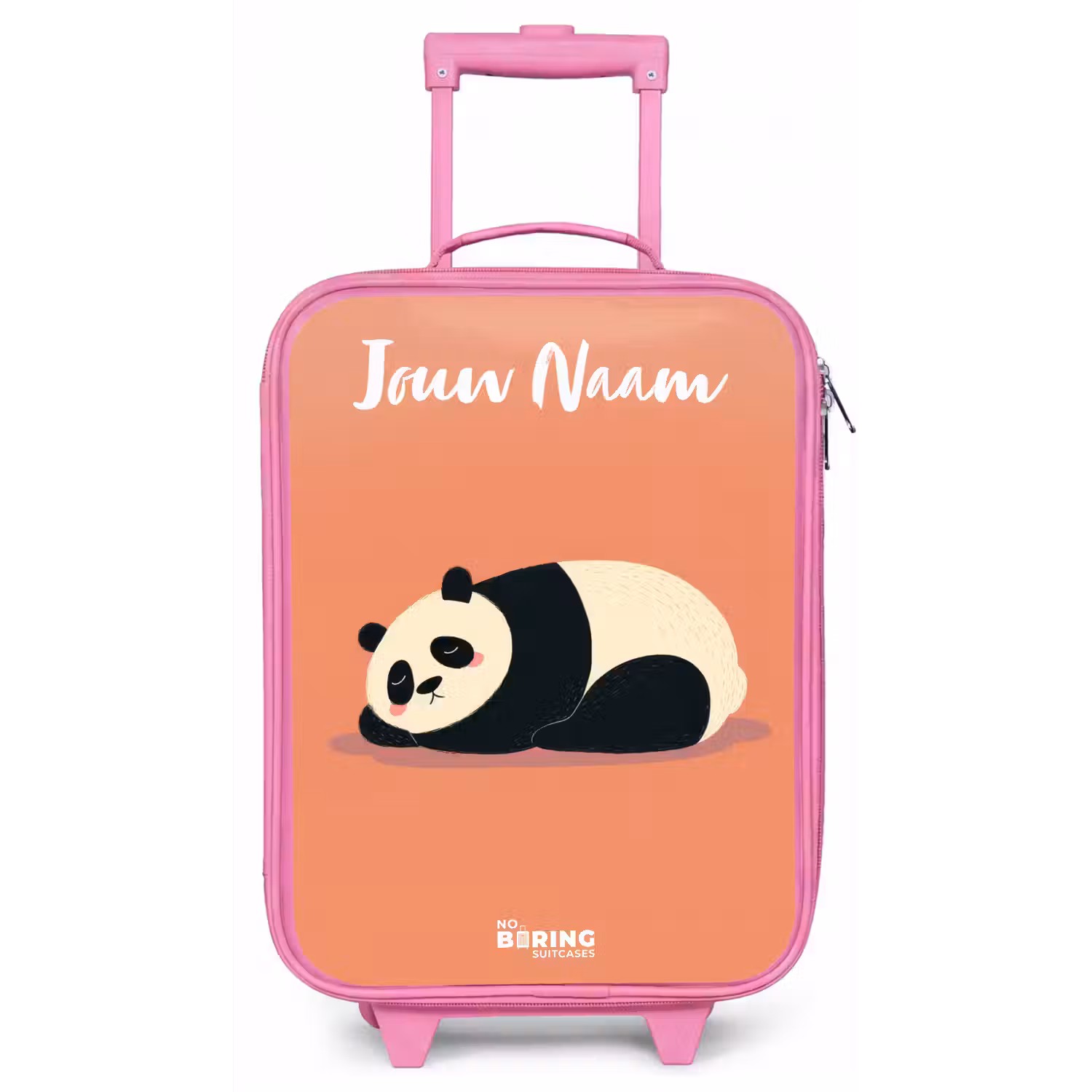 Panda - Slapen - Oranje Kinderkoffer - Roze klein -zz3dotto