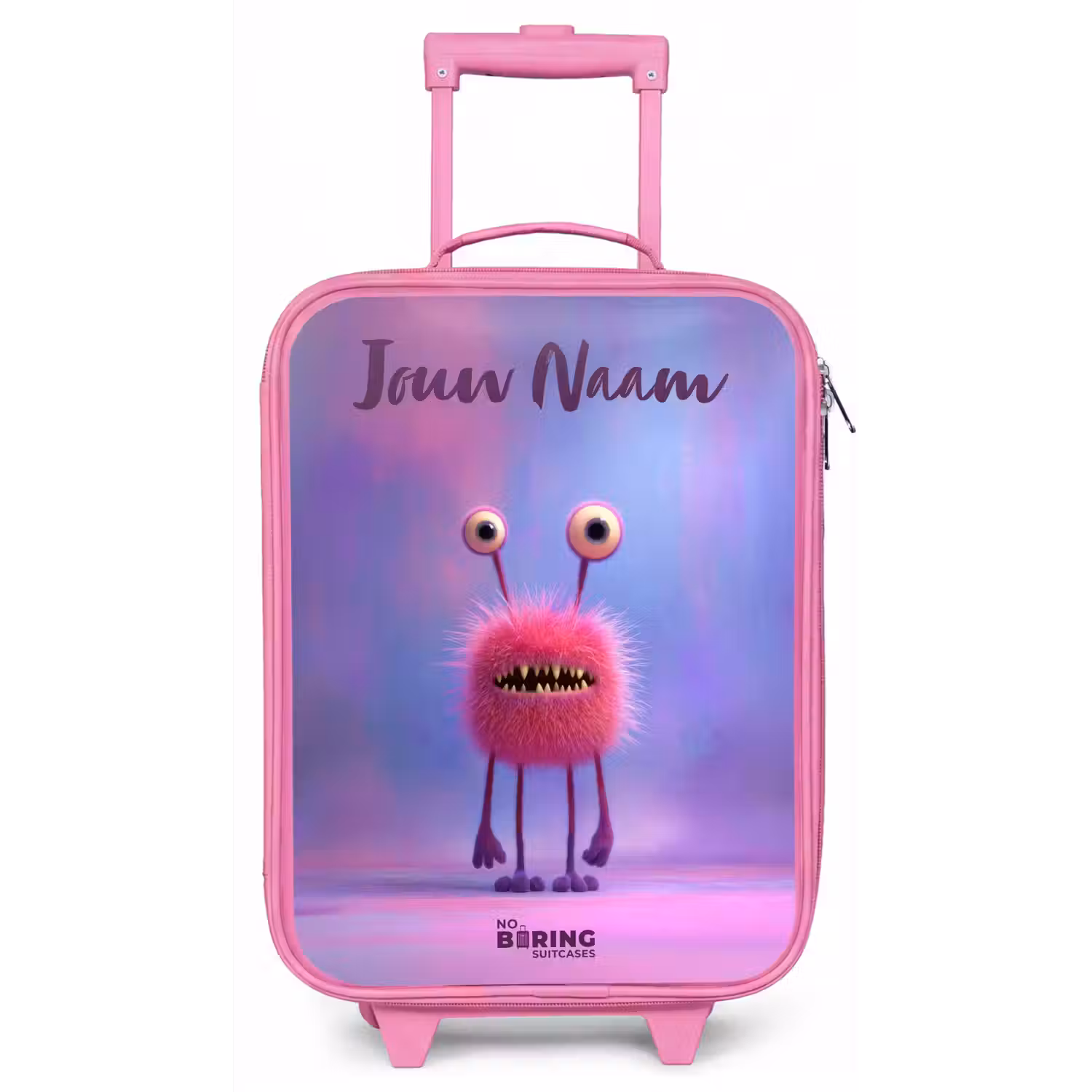 Roze harig monster met grote ogen Kinderkoffer - Roze klein -zz3dotto