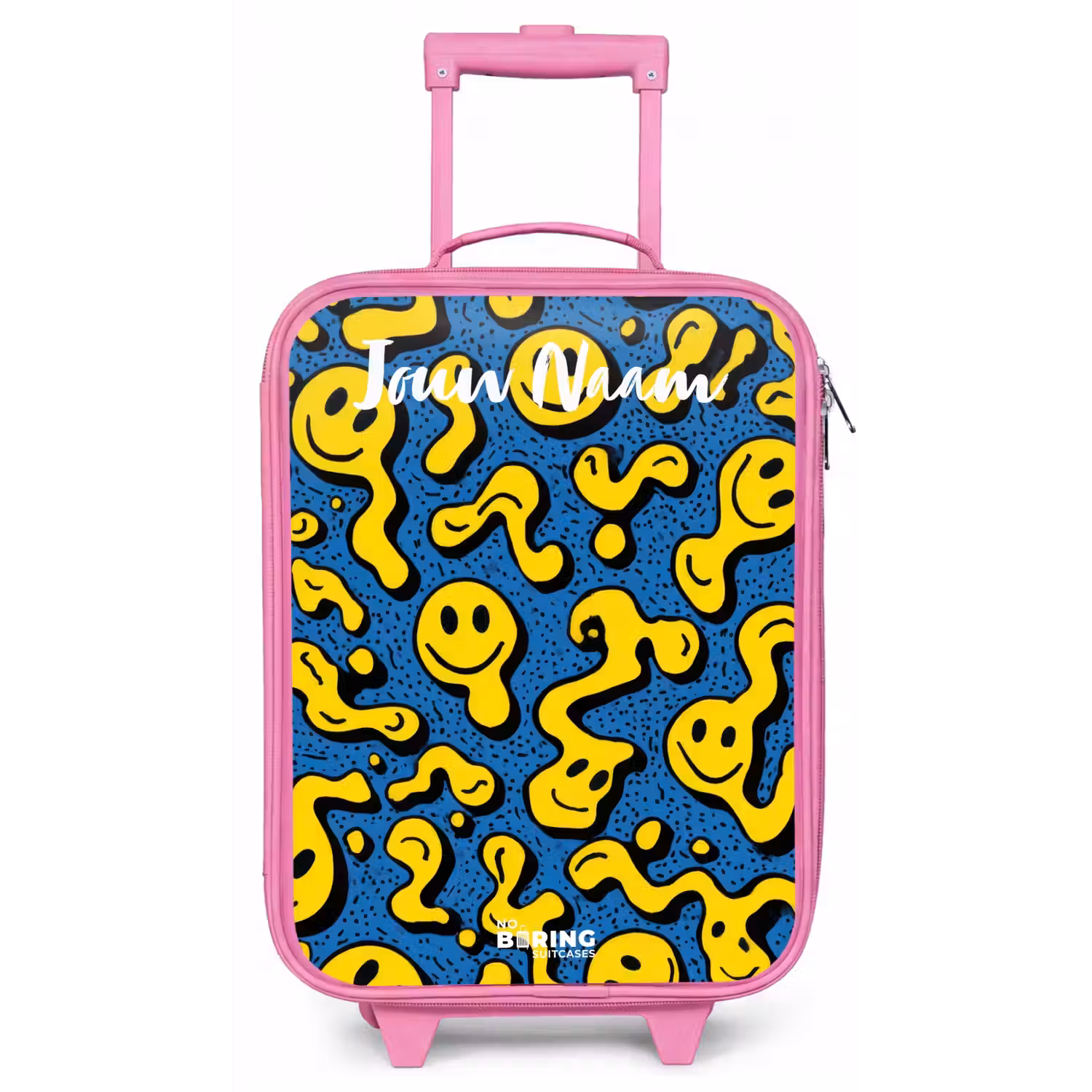 Smiley - Geel - Blauw Kinderkoffer - Roze klein -zz3dotto