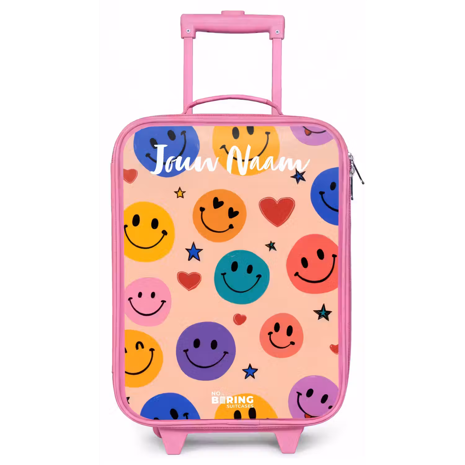 Vrolijk Smiley-patroon Kinderkoffer - Roze klein -zz3dotto