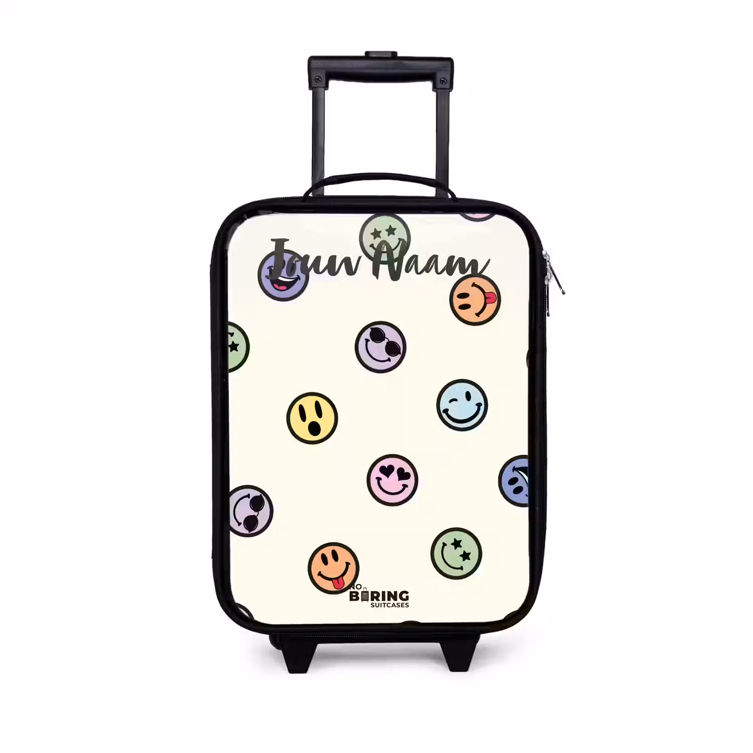 Speelse smiley-mix Kinderkoffer - Zwart klein -3d