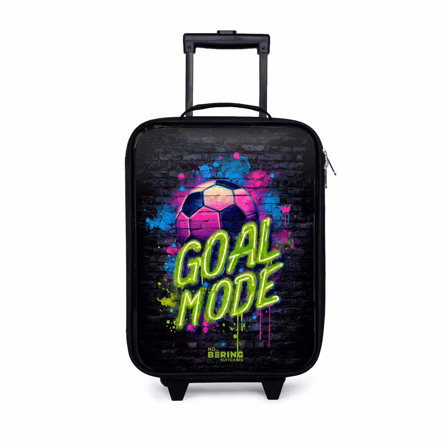 Neon - Graffiti - Voetbal - Kleurrijk Kinderkoffer - Zwart klein -3d