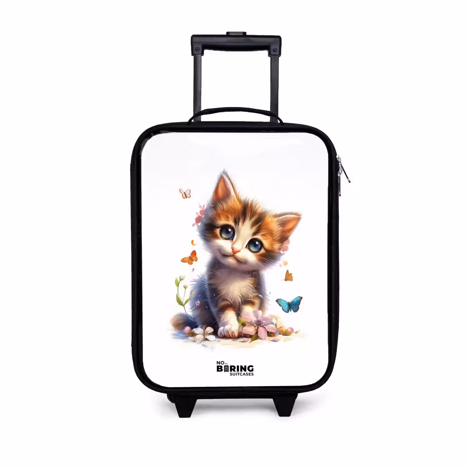 Vera vlinderkitten Kinderkoffer - Zwart klein -3d