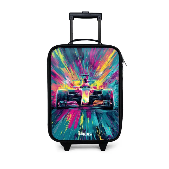 Raceauto - Explosie - Kleurrijk - Abstract Kinderkoffer - Zwart klein -3d
