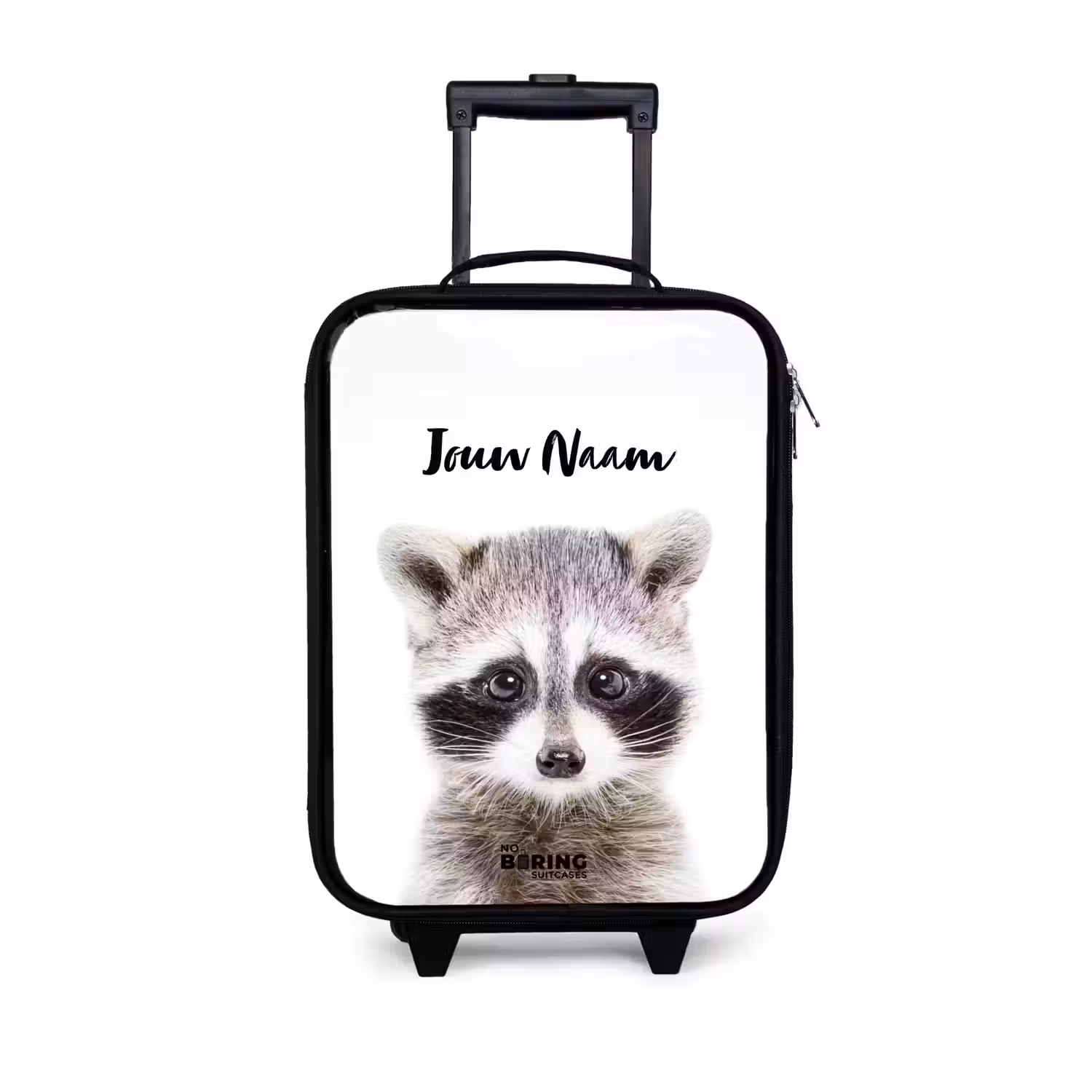 Rachid Racoon Kinderkoffer - Zwart klein -3d