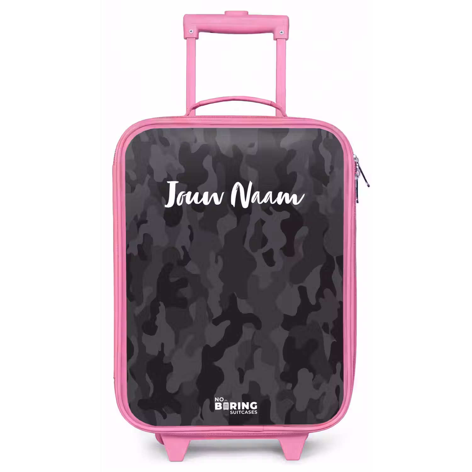 Groene camouflage print Kinderkoffer - Roze klein -zz3dotto