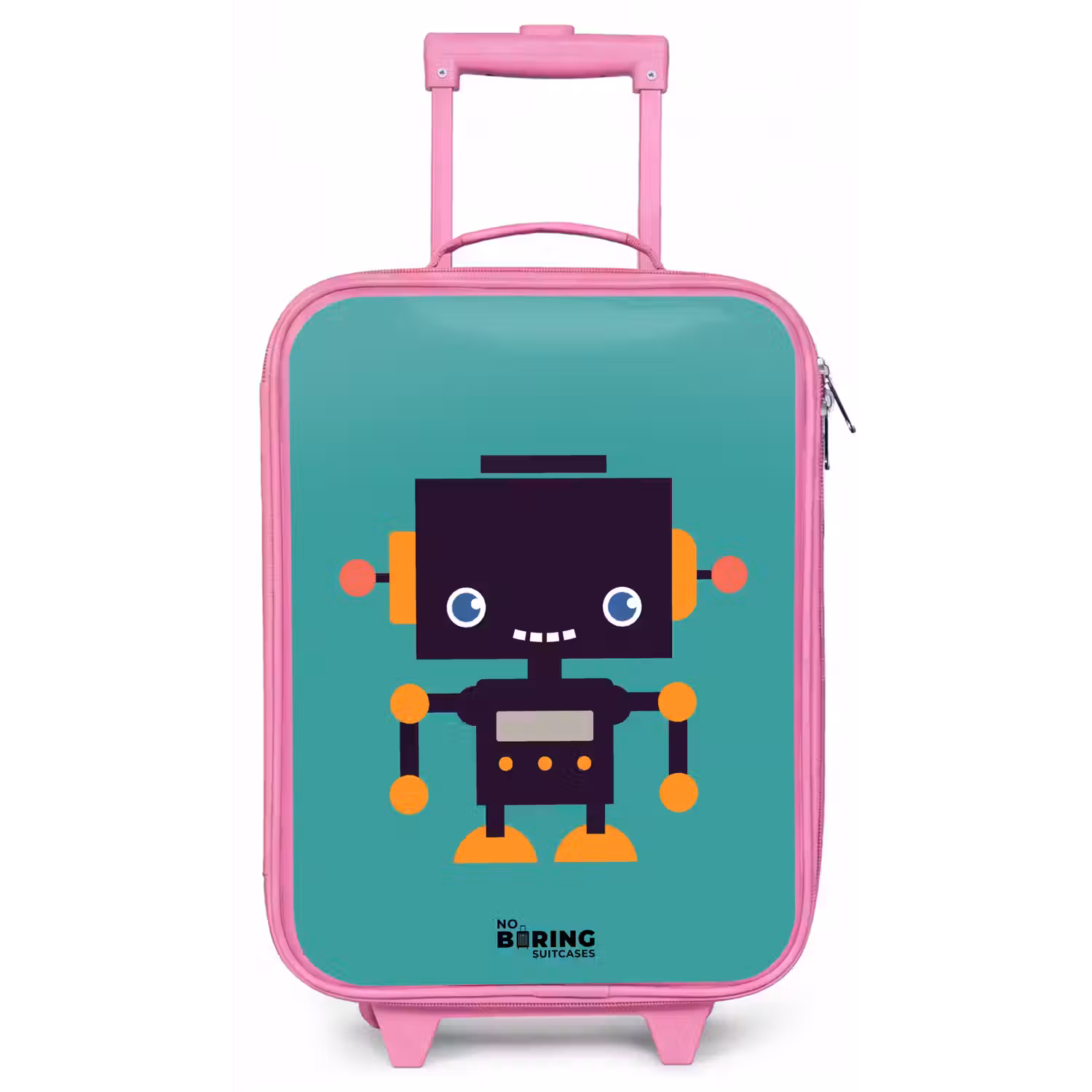 Groene robot Kinderkoffer - Roze klein -zz3dotto
