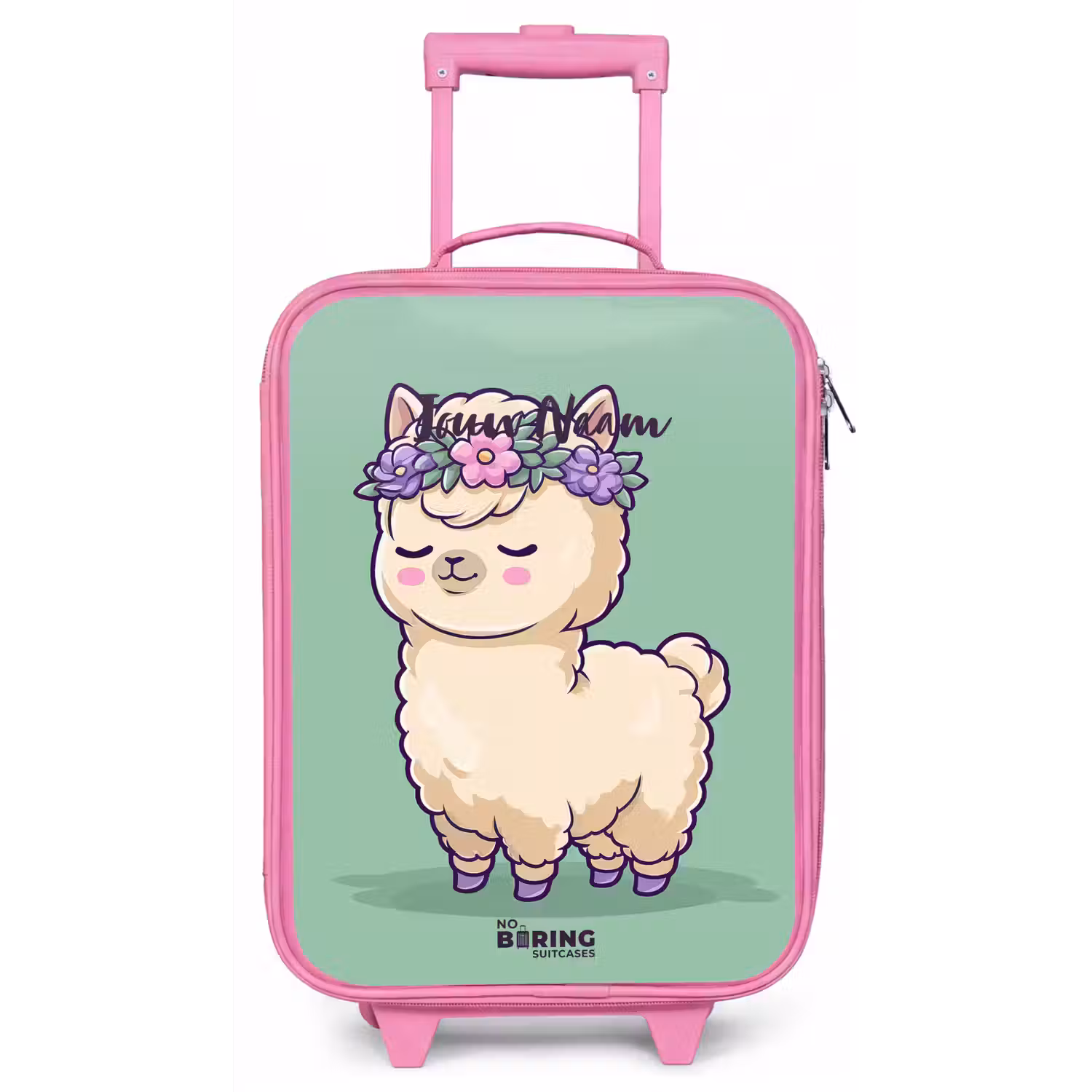 Kawai - Alpaca - Groen Kinderkoffer - Roze klein -zz3dotto