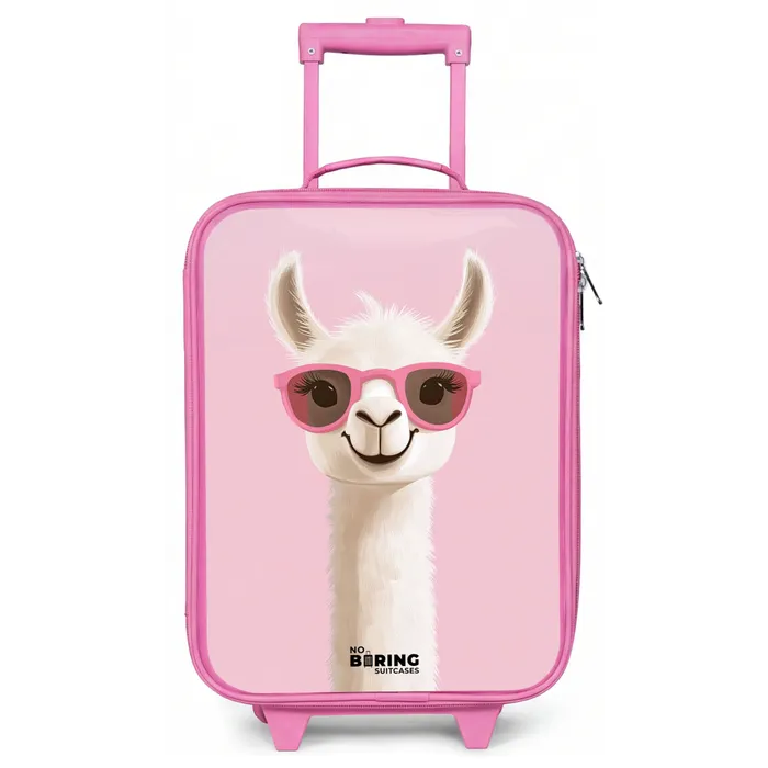 Lama - Wit - Zonnebril - Wimpers Kinderkoffer - Roze klein -zz3dotto