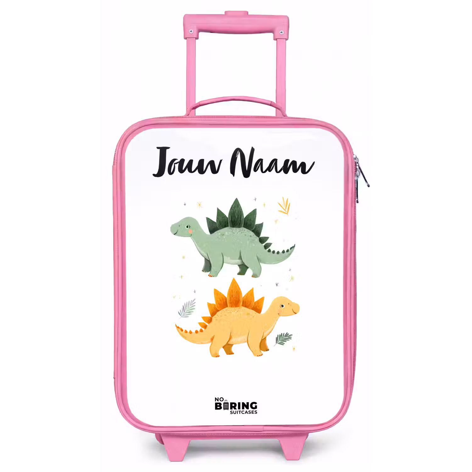 Dinos - Dieren - Groen - Oranje Kinderkoffer - Roze klein -zz3dotto