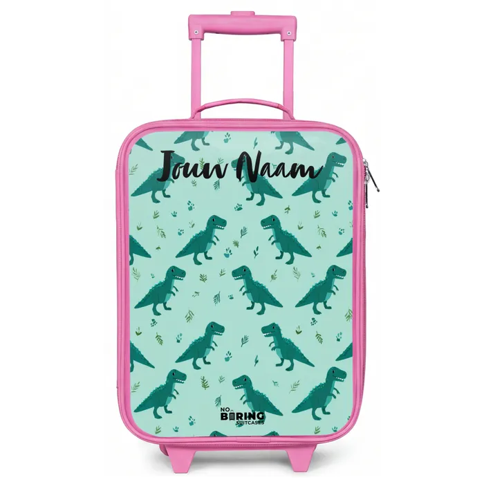 Dinos - Patroon - Groen Kinderkoffer - Roze klein -zz3dotto