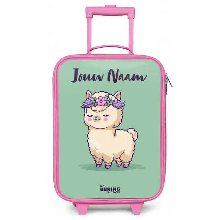 Kawai - Alpaca - Groen Kinderkoffer - Roze klein -zz3dotto