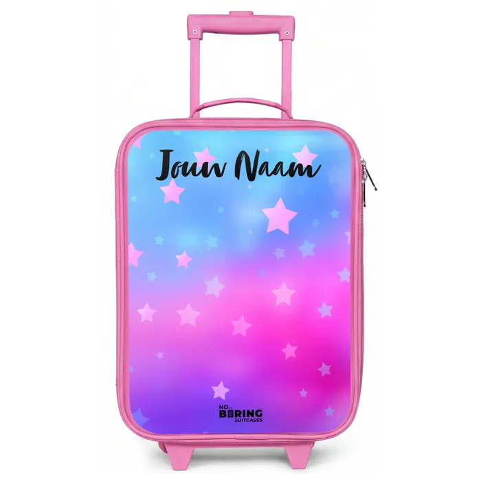 Sterren - Roze - Blauw Kinderkoffer - Roze klein -zz3dotto
