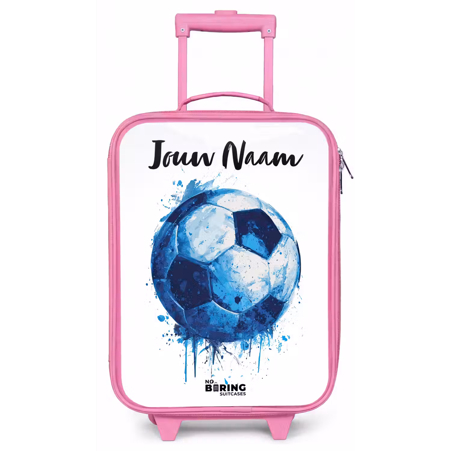 Voetbalvibes - Inktspatten - Blauw Kinderkoffer - Roze klein -zz3dotto