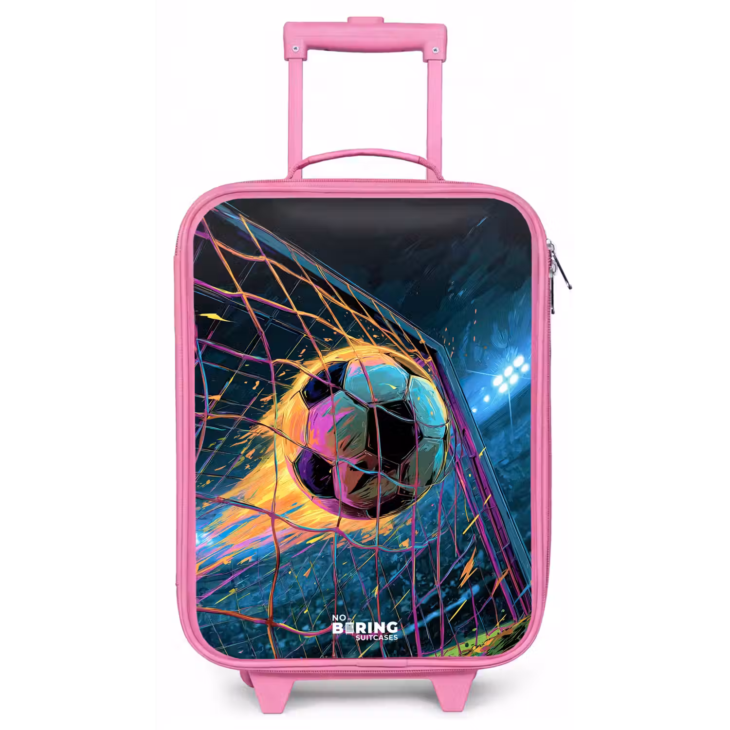 Neon - Net - Voetbal - Kleurrijk Kinderkoffer - Roze klein -zz3dotto