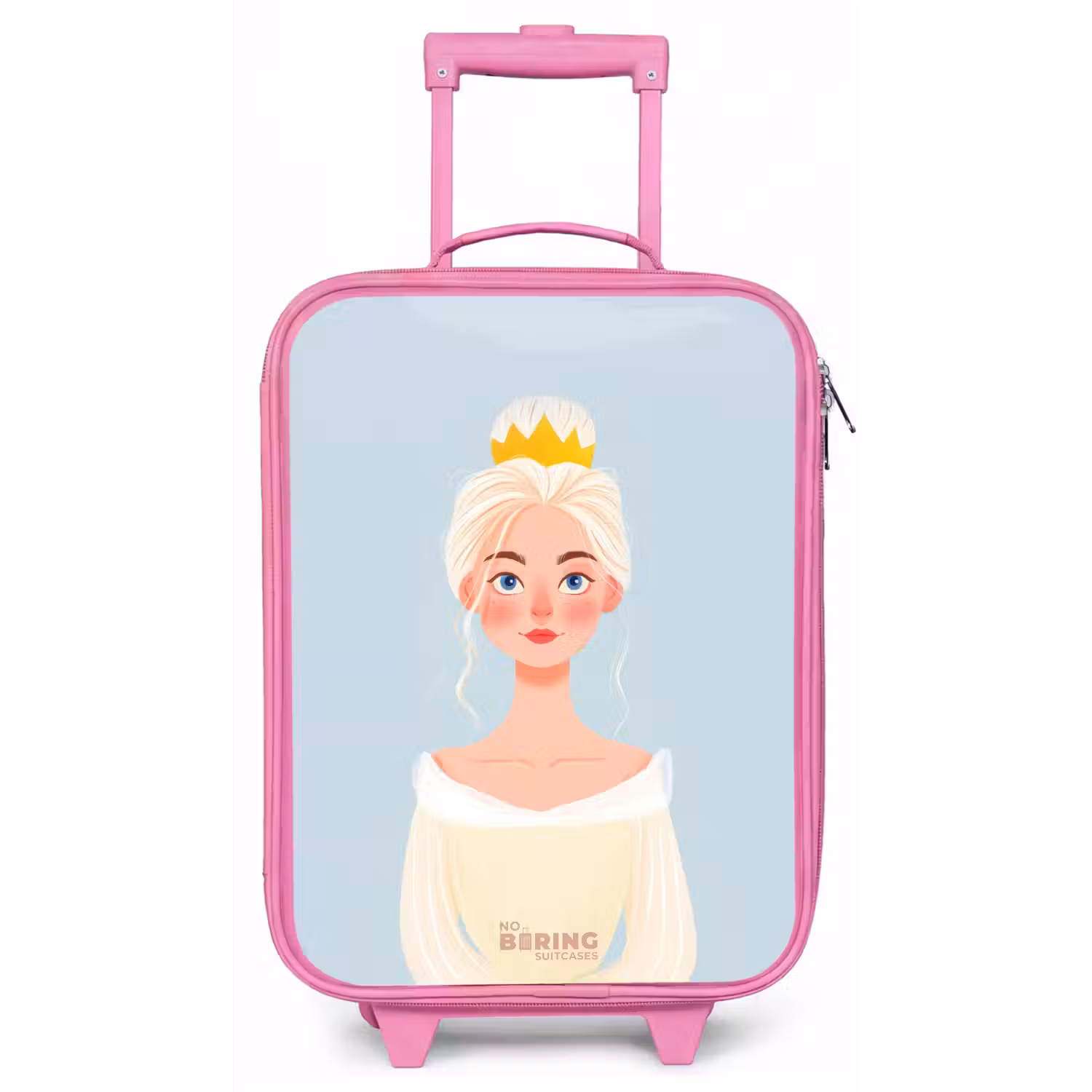 Prinses met een gouden kroon - Blauw Kinderkoffer - Roze klein -zz3dotto