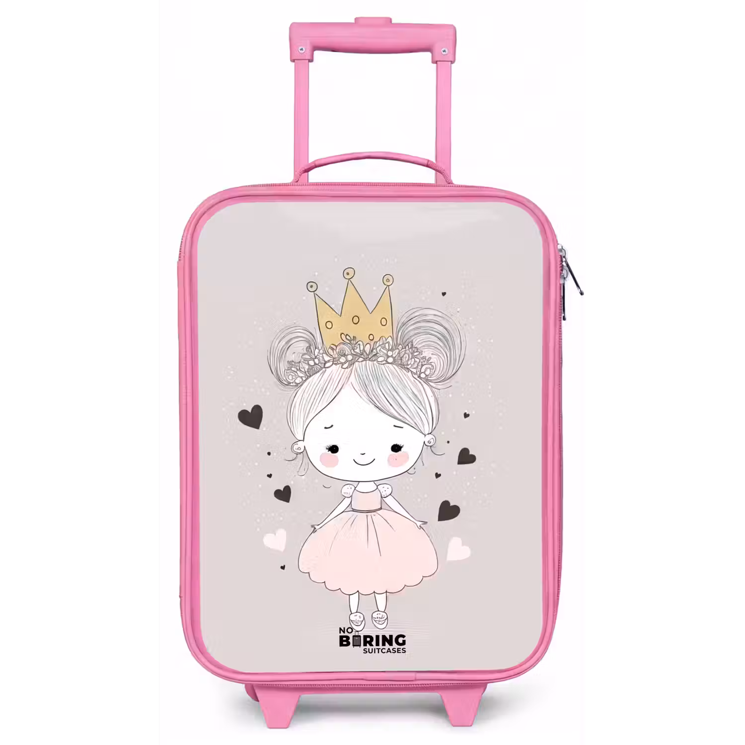 Prinses met knotjes Kinderkoffer - Roze klein -zz3dotto