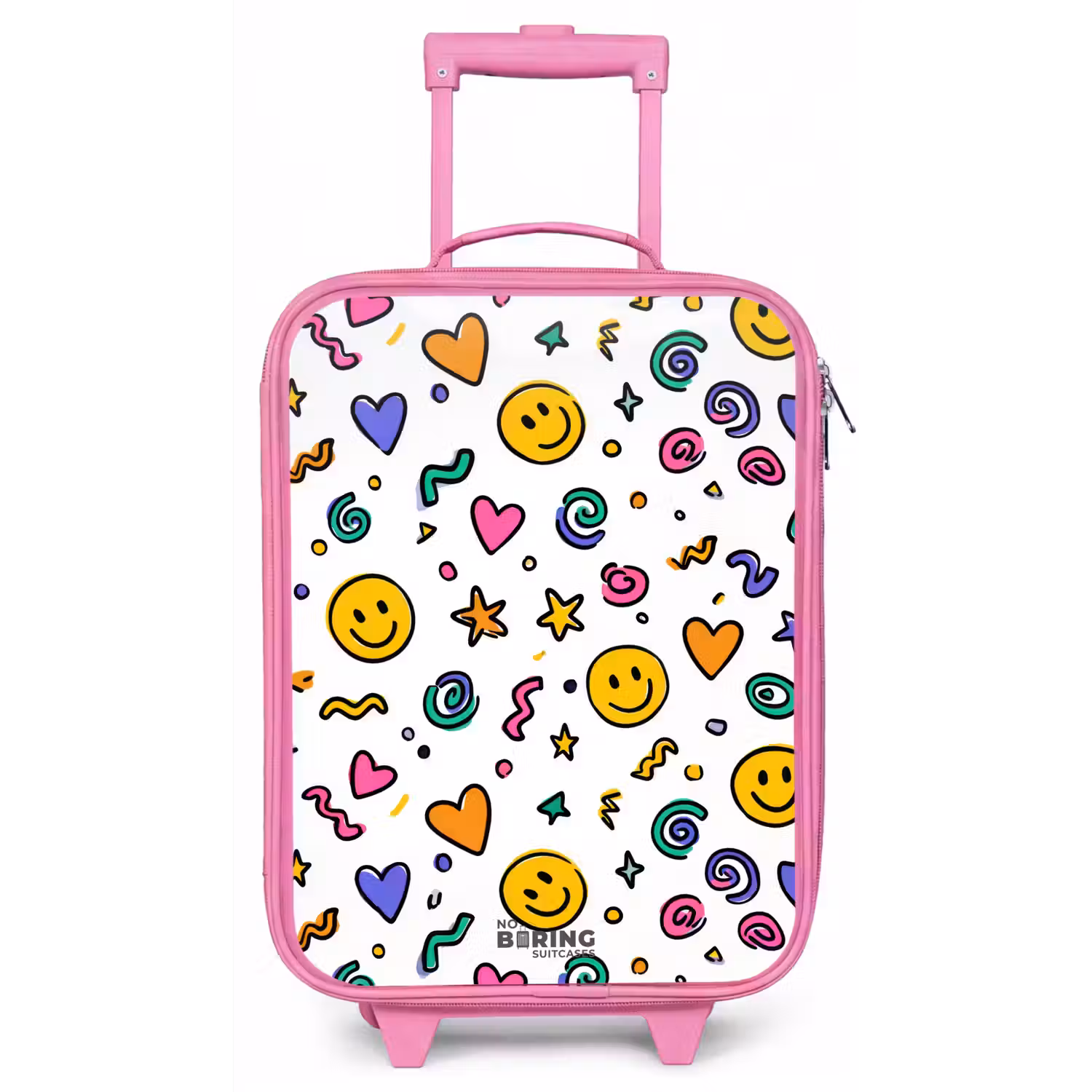 Smiley - Hartje - Ster Kinderkoffer - Roze klein -zz3dotto