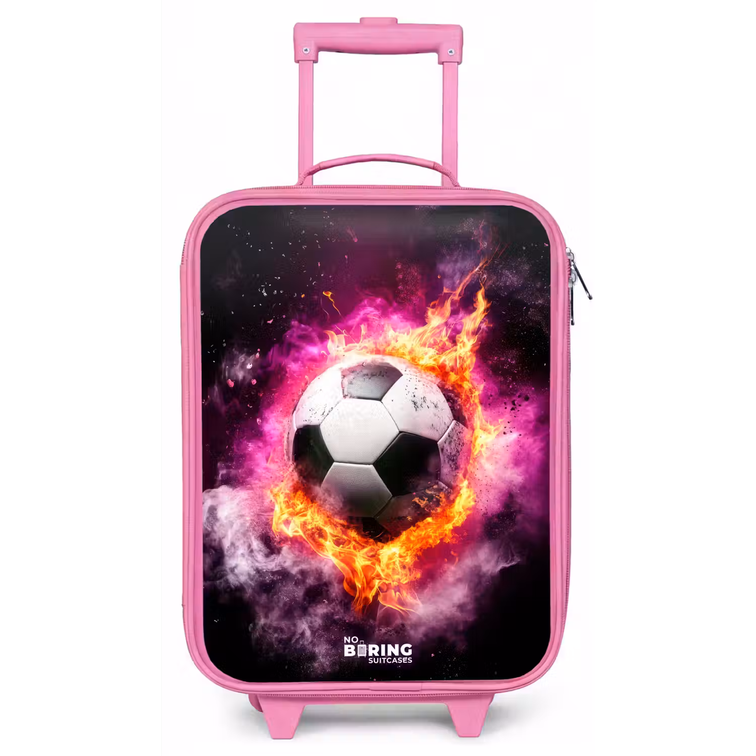 Voetbal in roze vuur explosie Kinderkoffer - Roze klein -zz3dotto