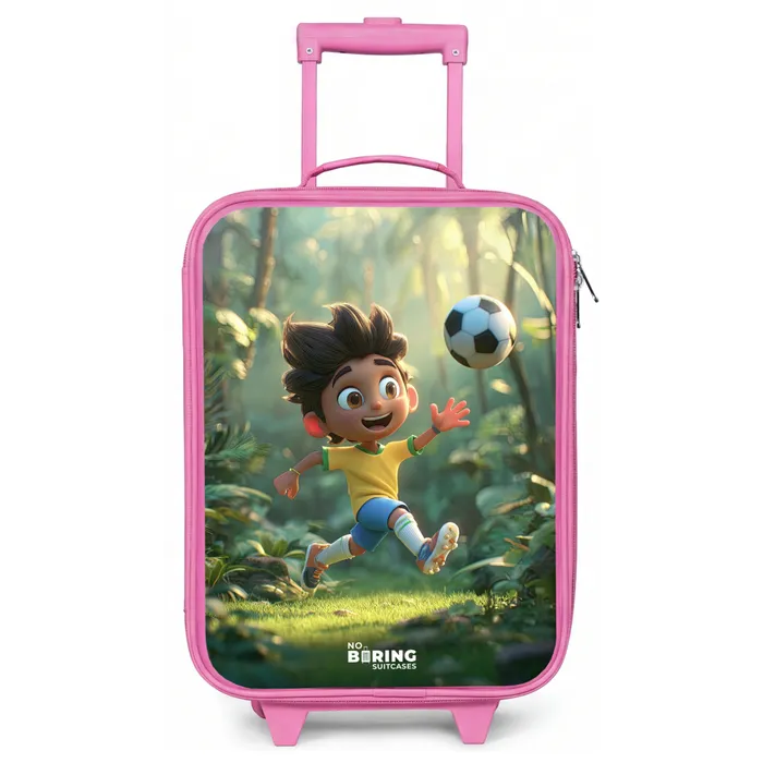 Voetbal - Jongen - Bos Kinderkoffer - Roze klein -zz3dotto