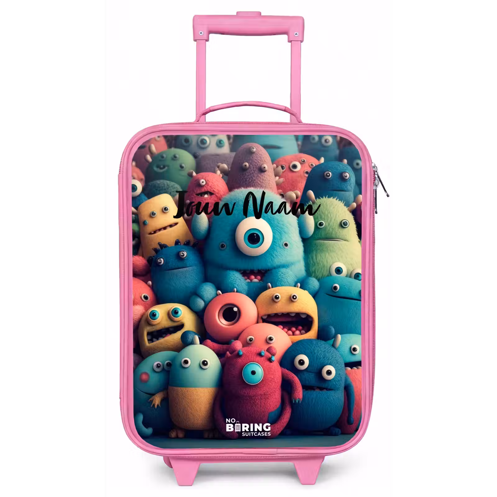 Zachte en bolle monsters Kinderkoffer - Roze klein -zz3dotto