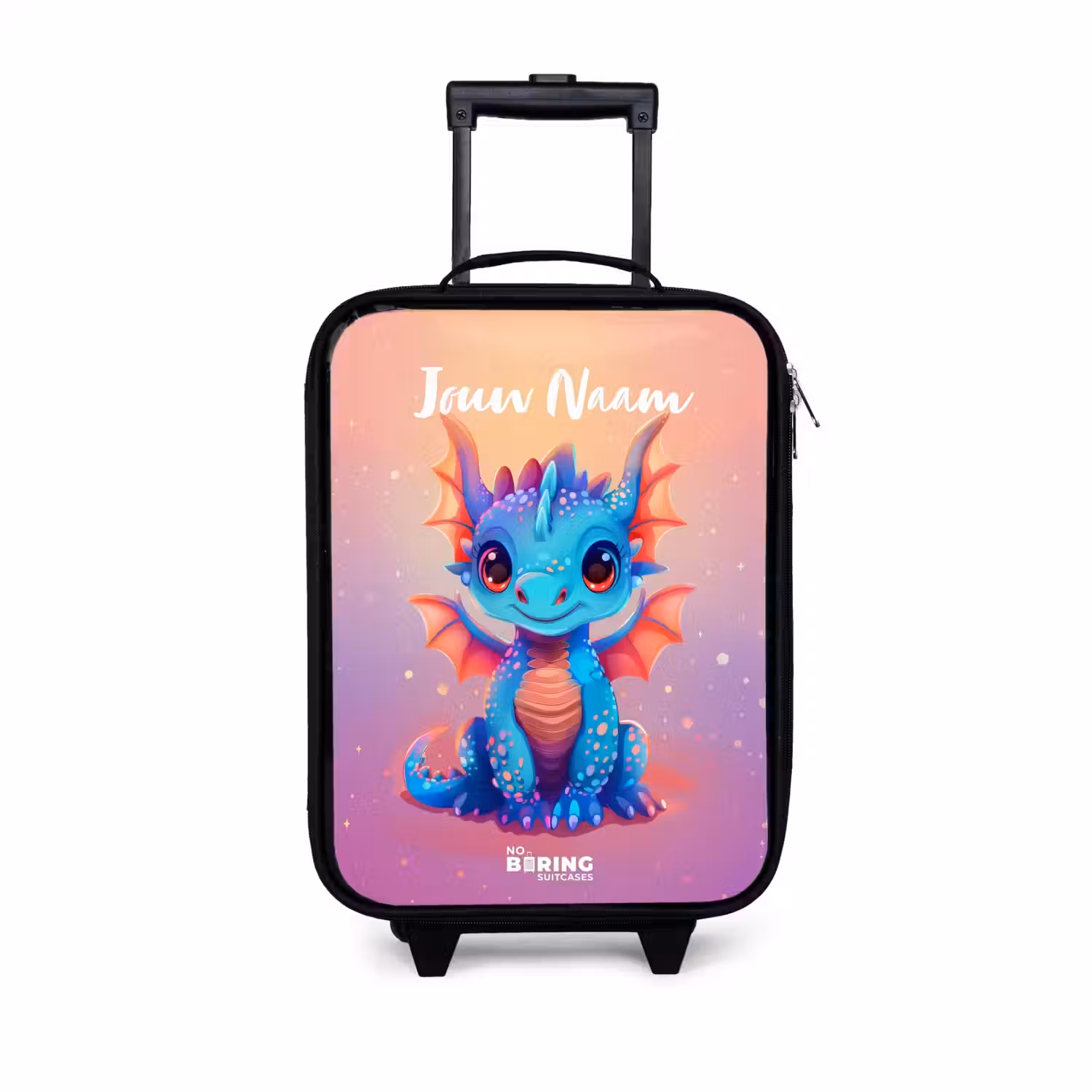 Schattige baby draak Kinderkoffer - Zwart klein -3d