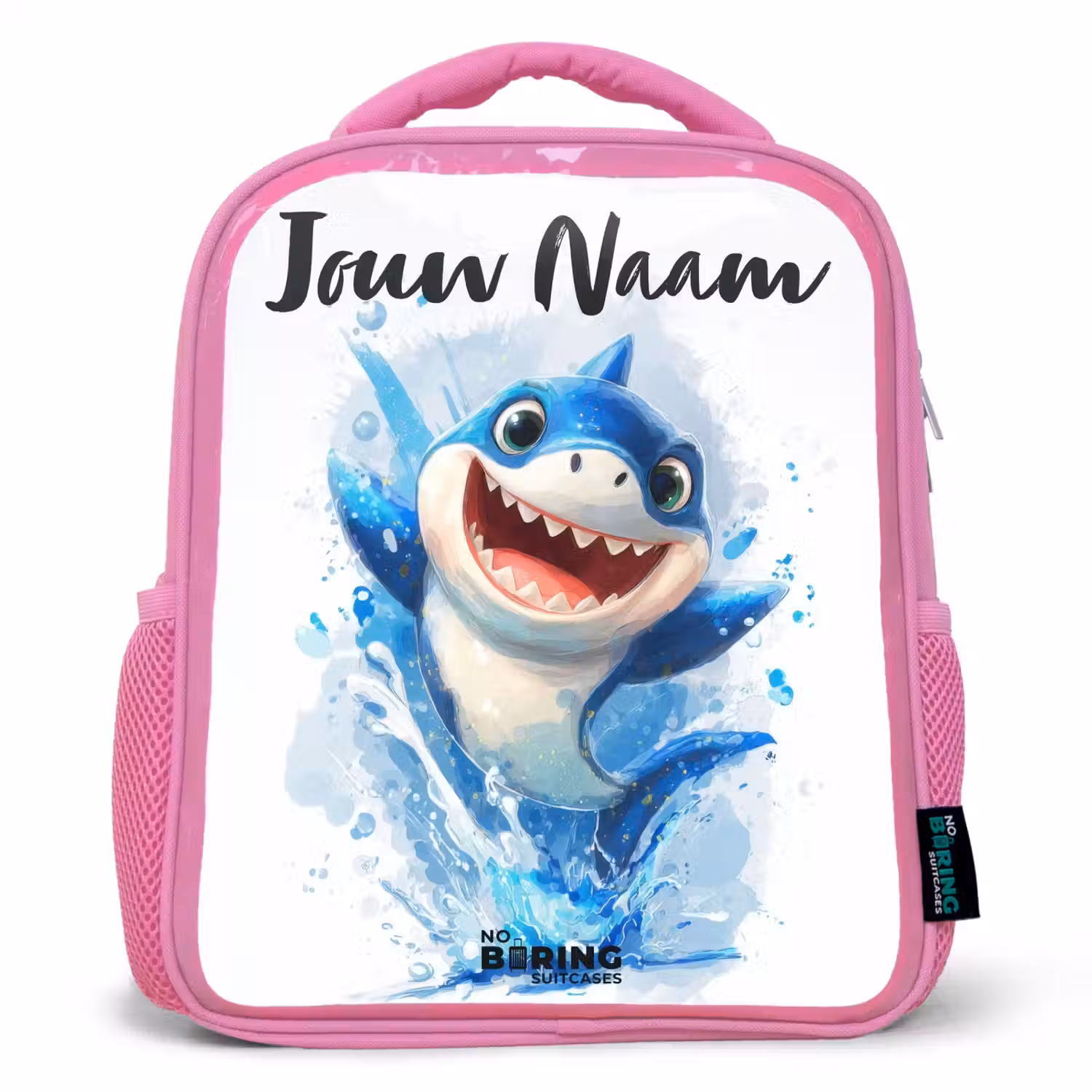 Haai - Tanden - Water Kinderrugzak - Roze middel -3d