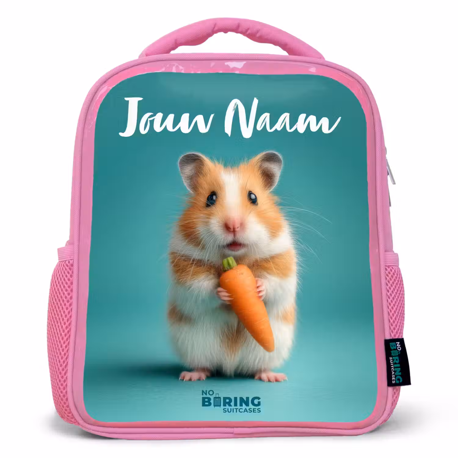 Hamster - Wortel - Dier Kinderrugzak - Roze middel -3d