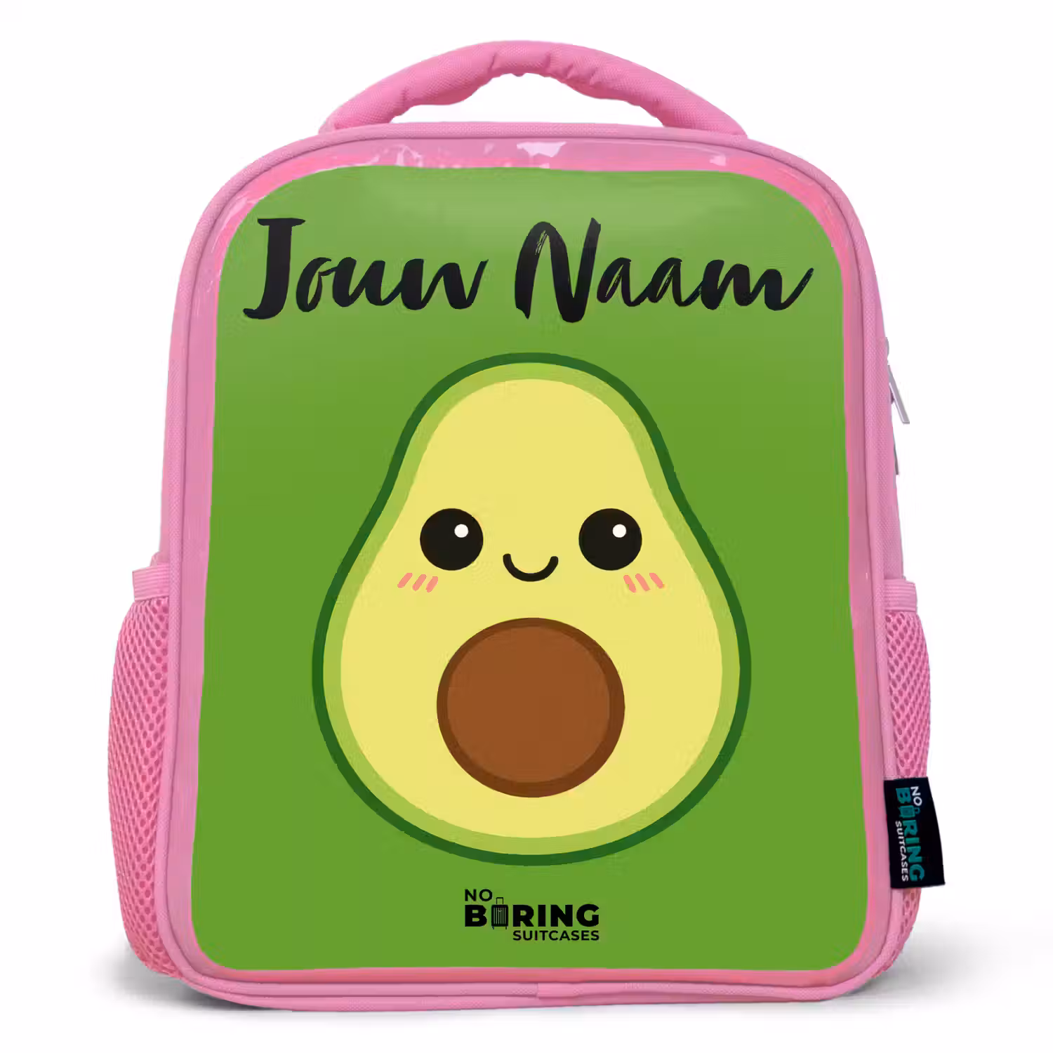 Kawai - Avocado - Groen Kinderrugzak - Roze middel -3d