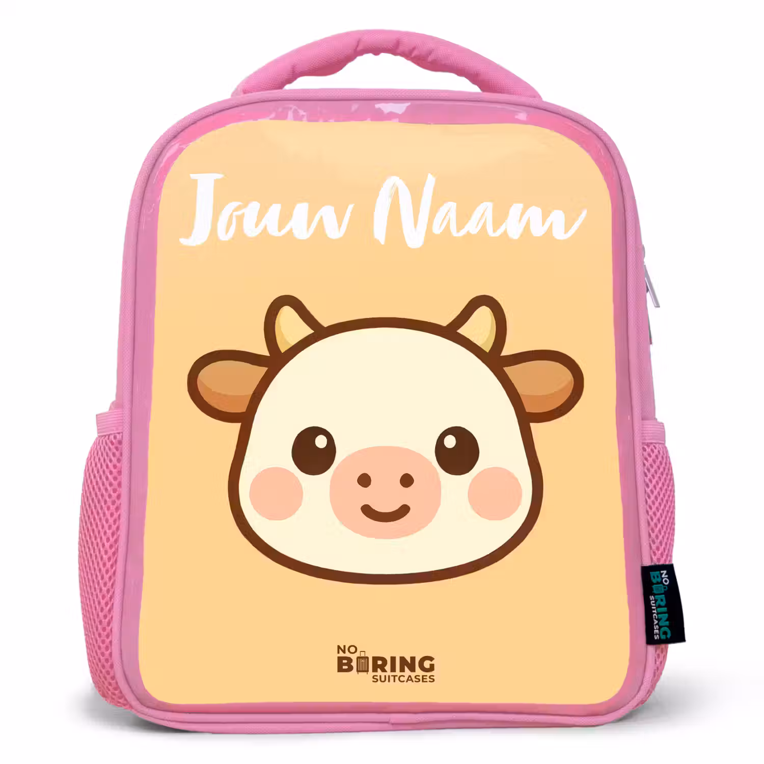 Kawai - Koe - Bruin Kinderrugzak - Roze middel -3d