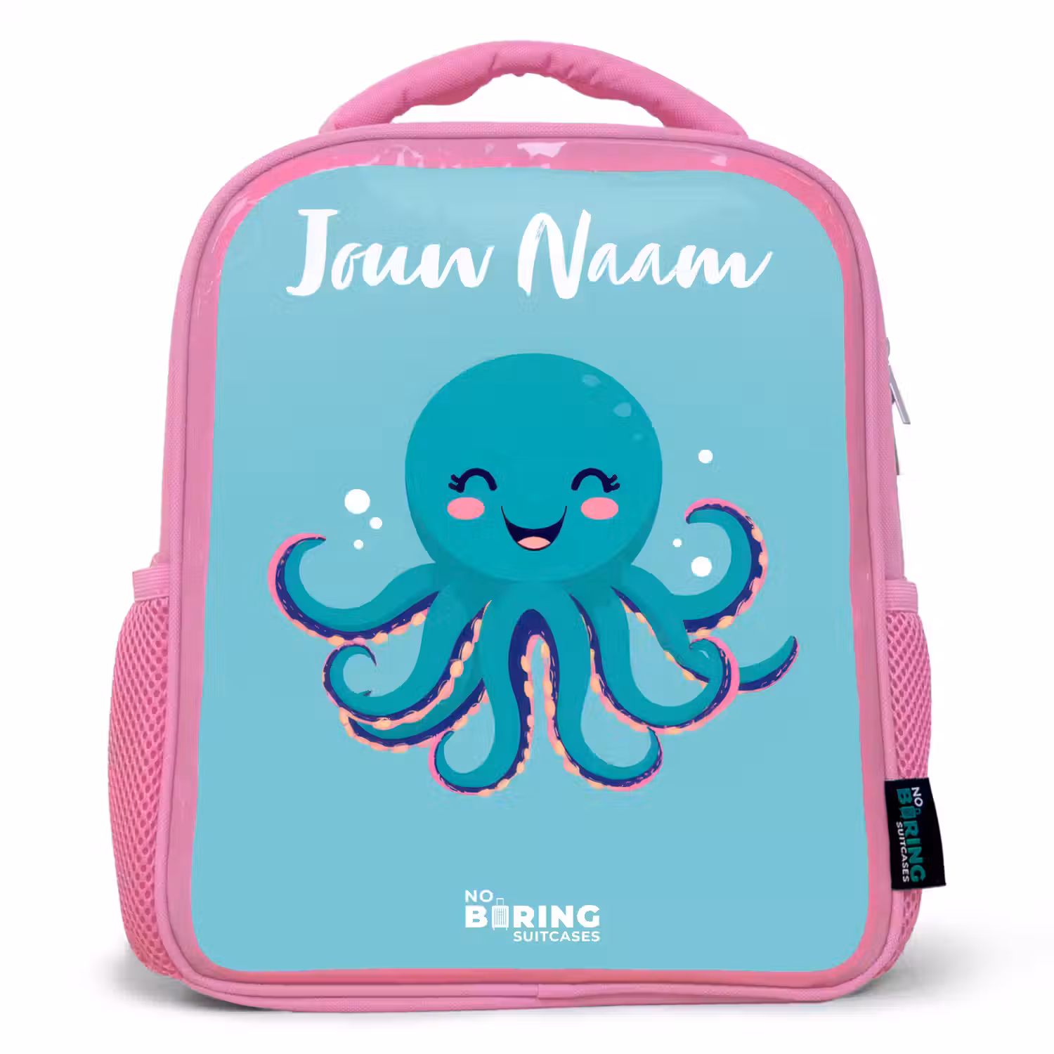 Octopus - Water - Blauw Kinderrugzak - Roze middel -3d