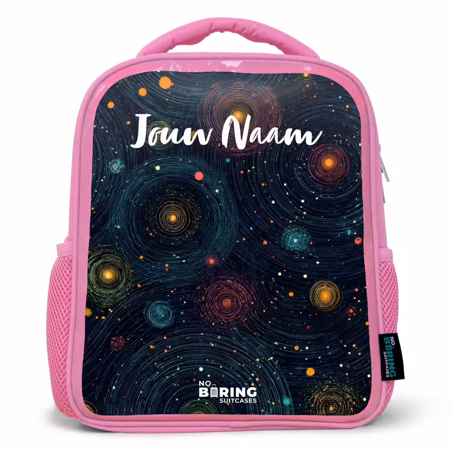 Sterren - Planeten - Kleurrijk Kinderrugzak - Roze middel -3d
