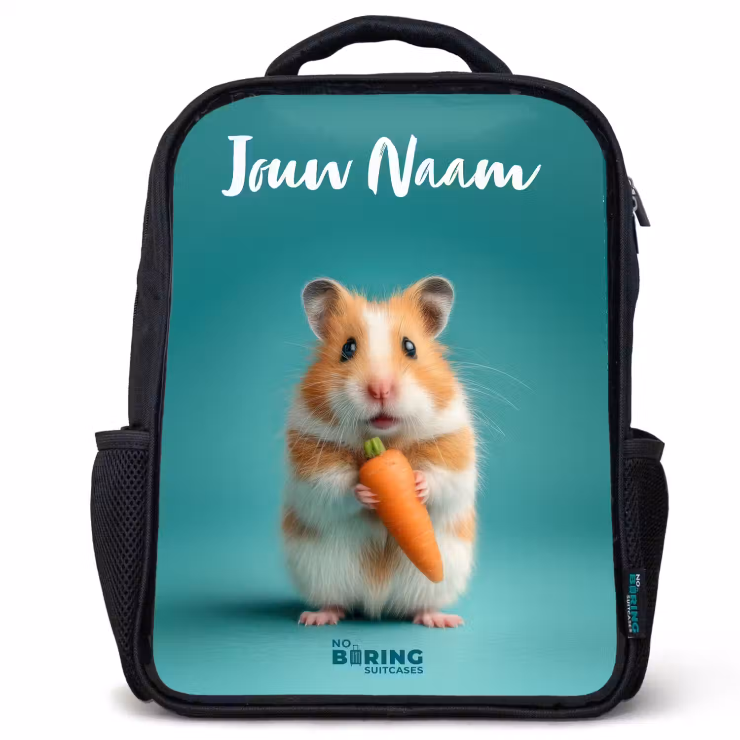 Hamster - Wortel - Dier Rugzak - Zwart middel -3d