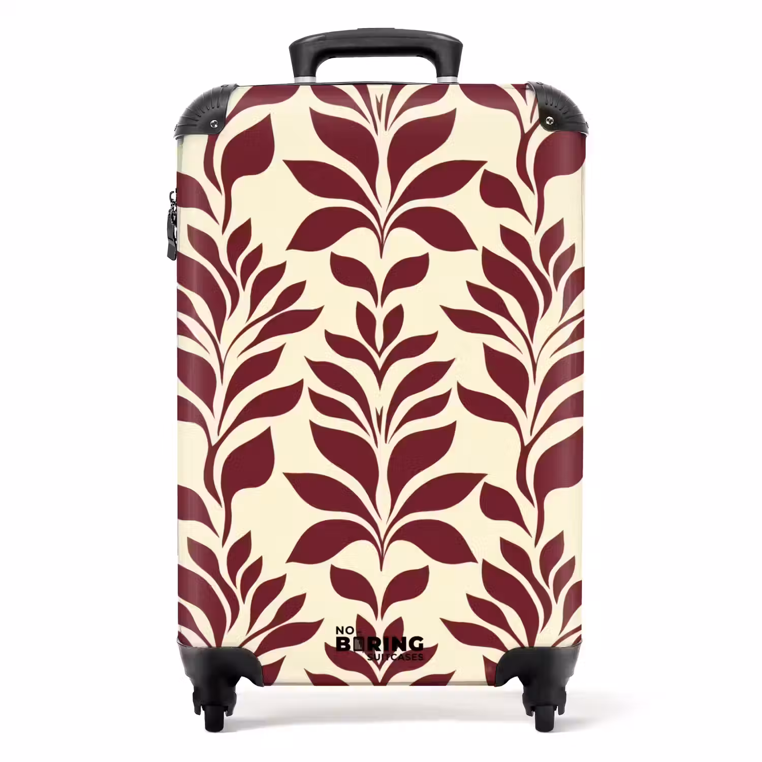 Abstract - Bladeren - Burgundy NBS - Handbagage koffer - Volwassenen Unisex middel -productfoto_recht