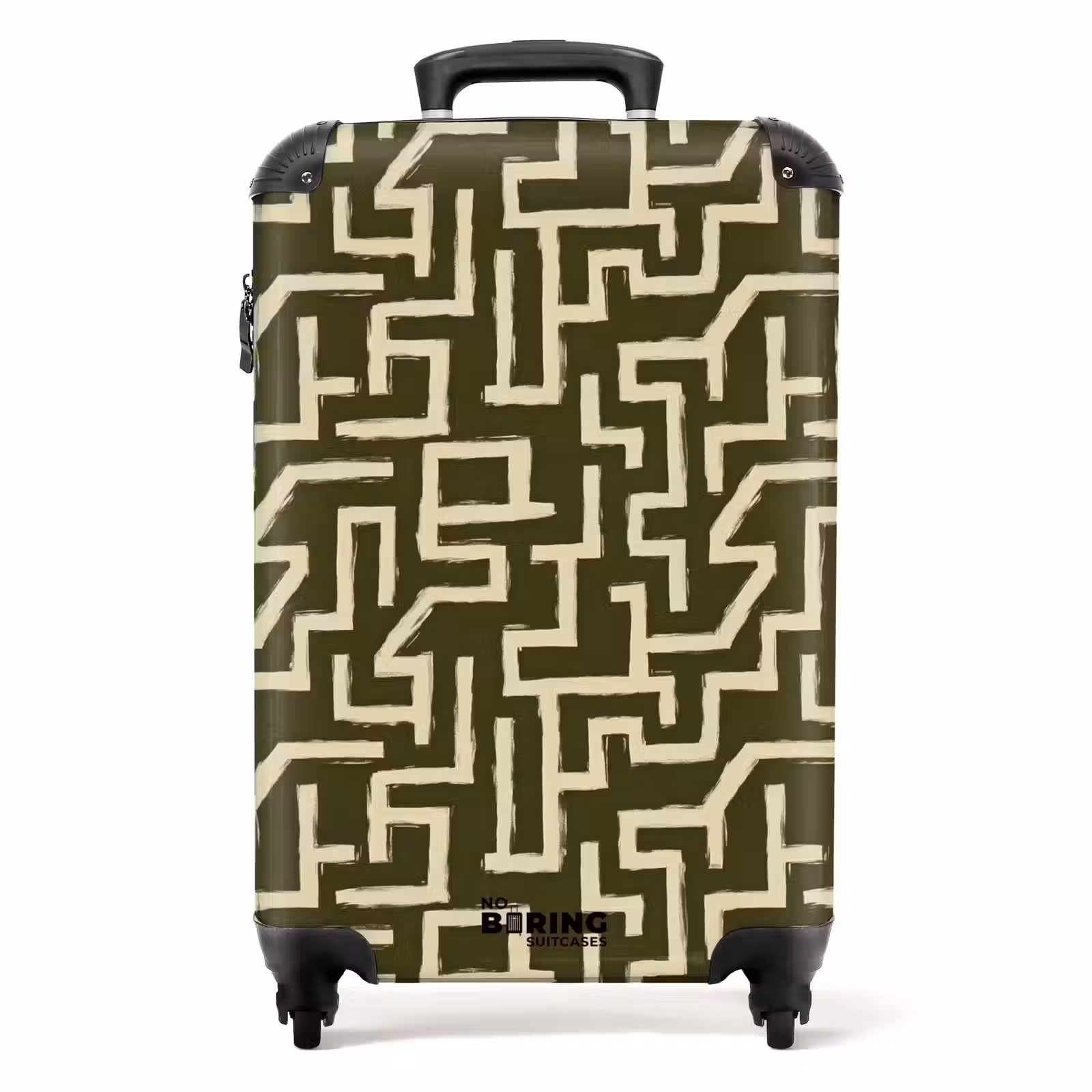 Koffer - Abstract - Lijnen - Groen - Abstract - Lijnen - Groen NBS - Handbagage koffer - Volwassenen Unisex middel