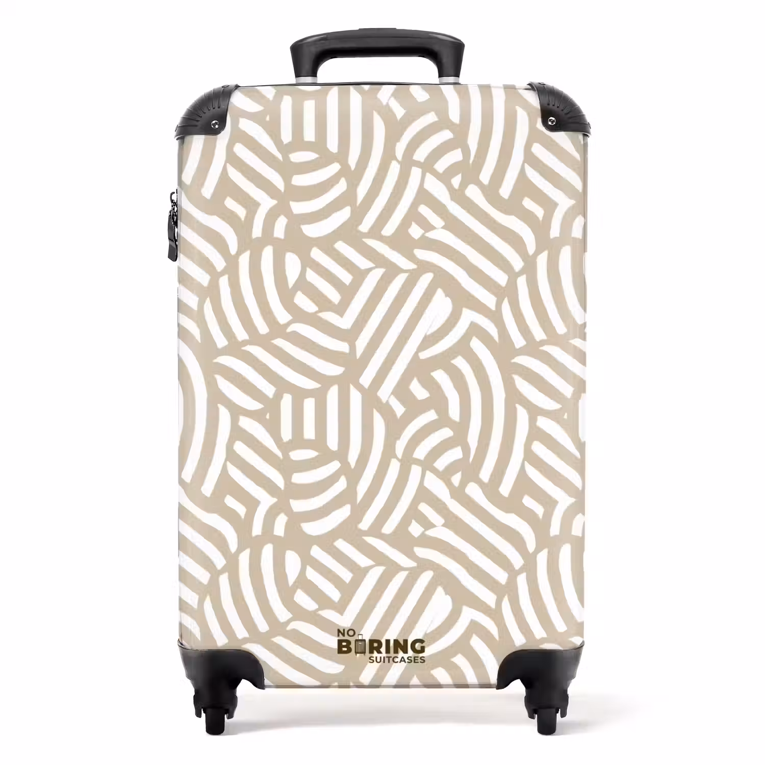 Abstract - Modern - Beige NBS - Handbagage koffer - Volwassenen Unisex middel -productfoto_recht