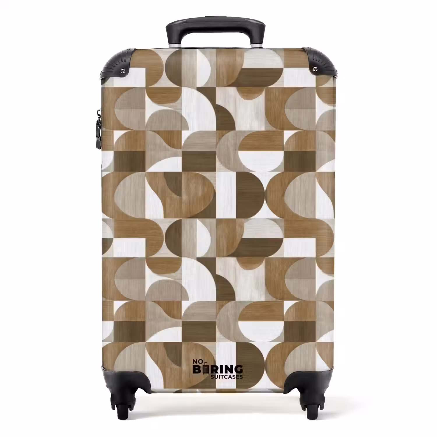 Abstract - Retro - Bruin NBS - Handbagage koffer - Volwassenen Unisex middel -productfoto_recht