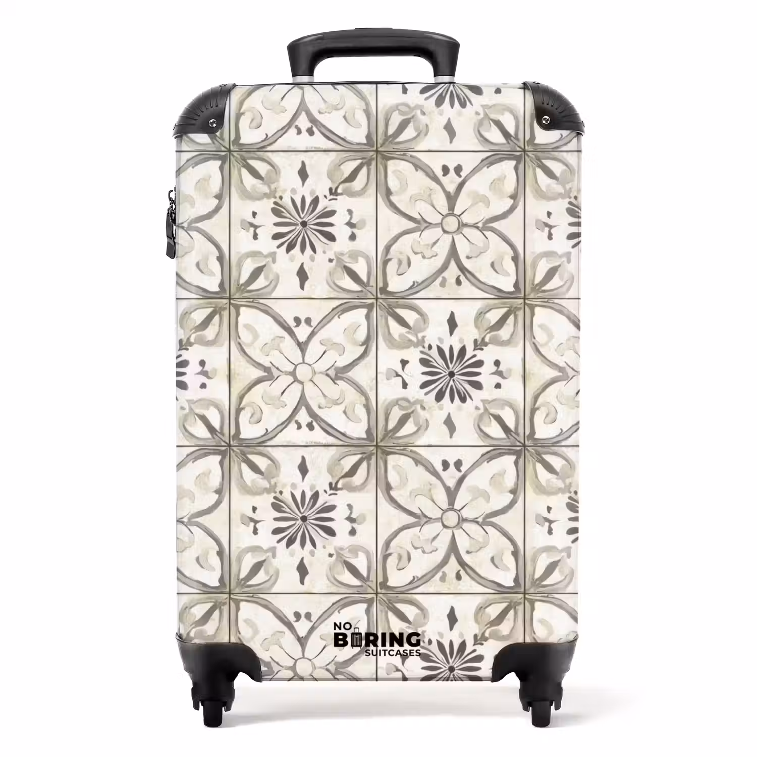 Antiek - Tegel - Beige NBS - Handbagage koffer - Volwassenen Unisex middel -productfoto_recht
