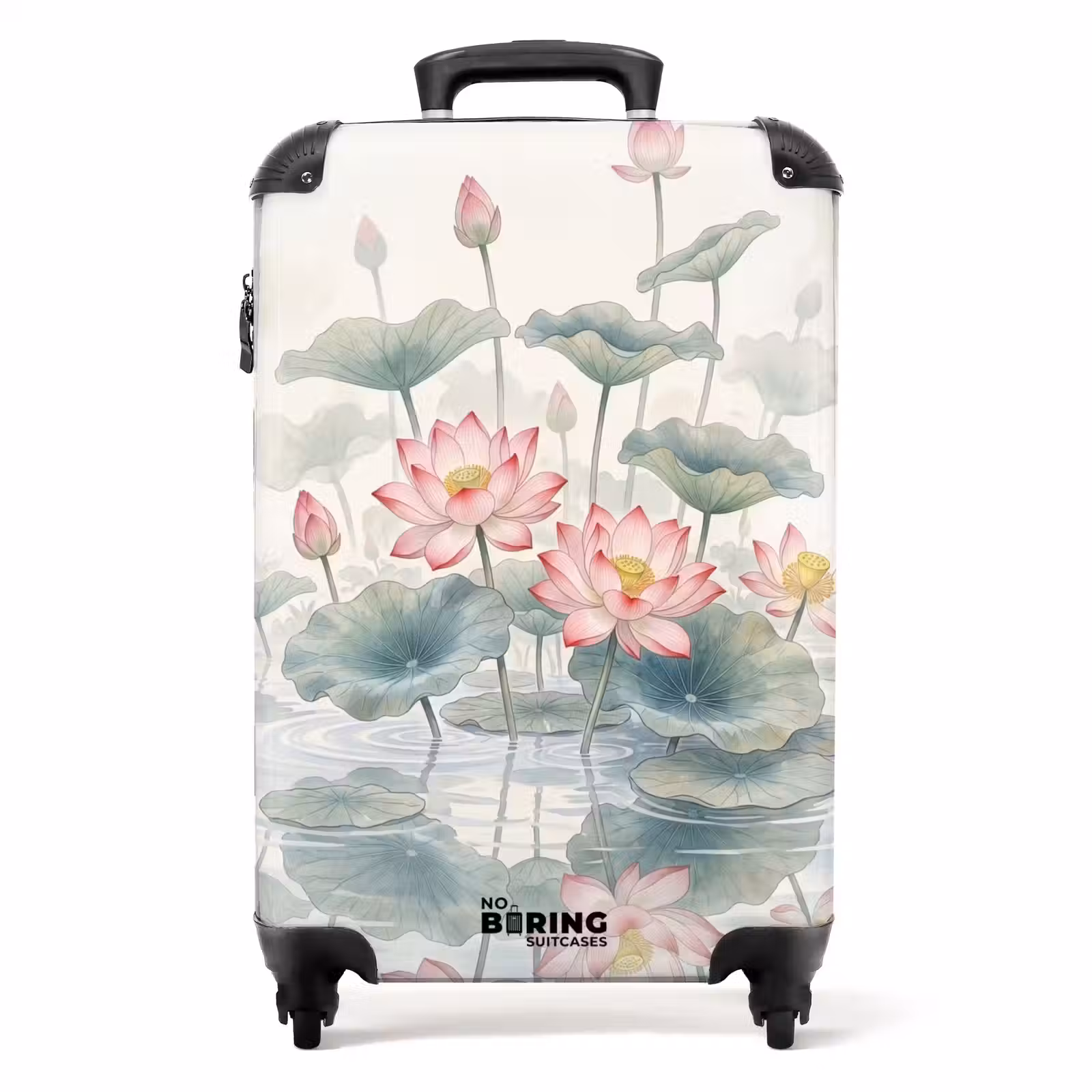 Koffer - Aquarel - Lotusbloemen - Kleurrijk - Aquarel - Lotusbloemen - Kleurrijk NBS - Handbagage koffer - Volwassenen Unisex middel