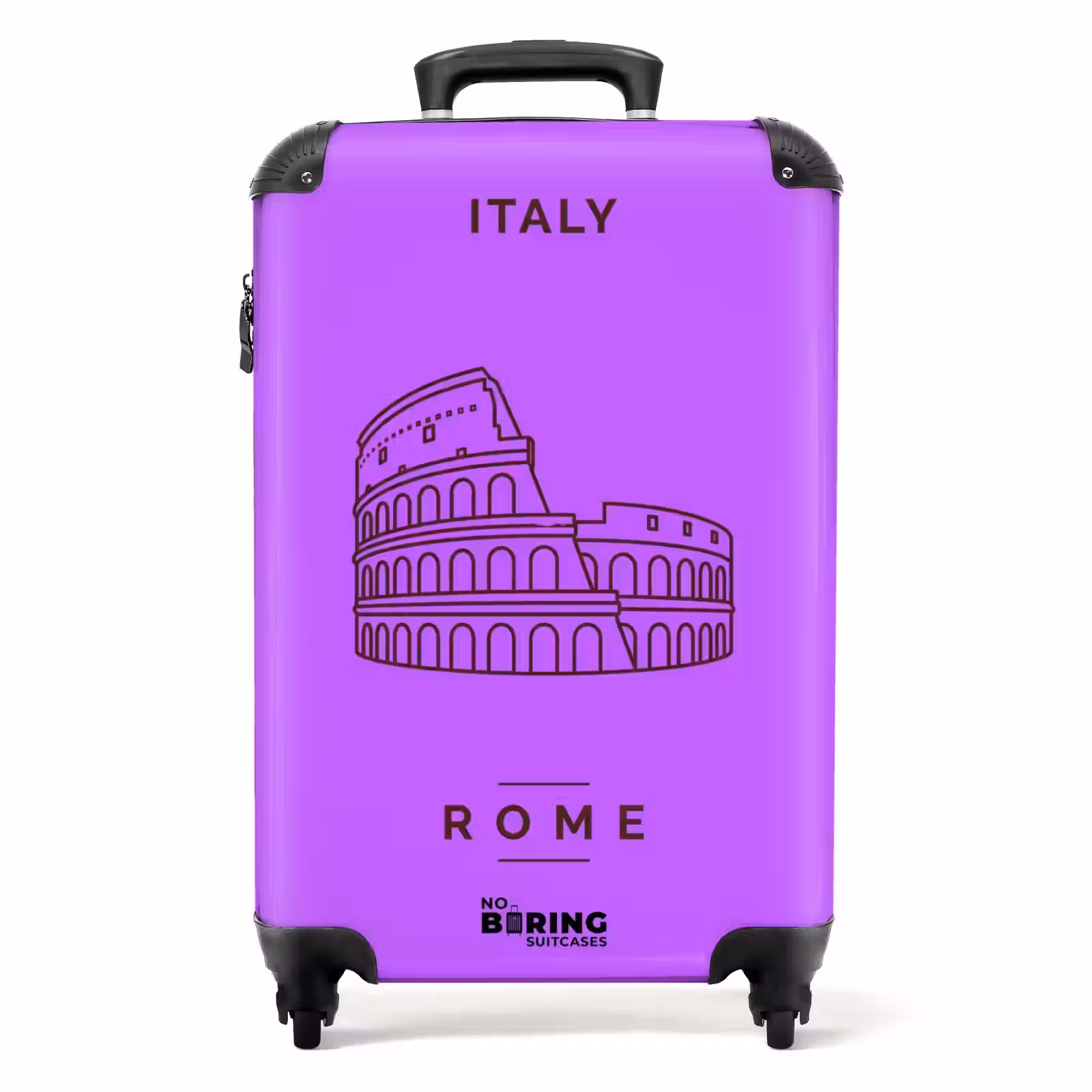 Koffer - Architectuur - Colosseum - Rome - Minimalistisch - Paars - Architectuur - Colosseum - Rome - Minimalistisch - Paars NBS - Handbagage koffer - Volwassenen Unisex middel