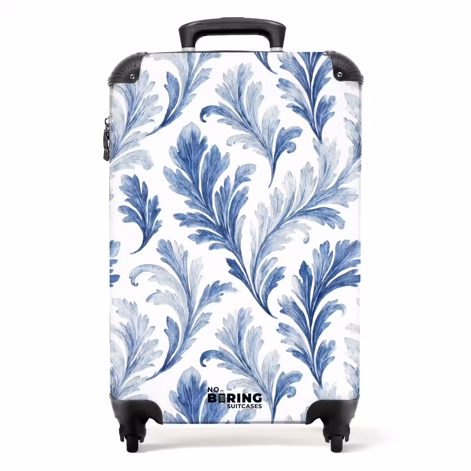 Barok bladeren patroon blauw NBS - Handbagage koffer - Kinderen Unisex middel -productfoto_recht