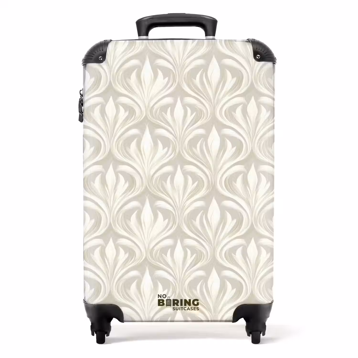 Barok - Patroon - Beige NBS - Handbagage koffer - Volwassenen Unisex middel -productfoto_recht