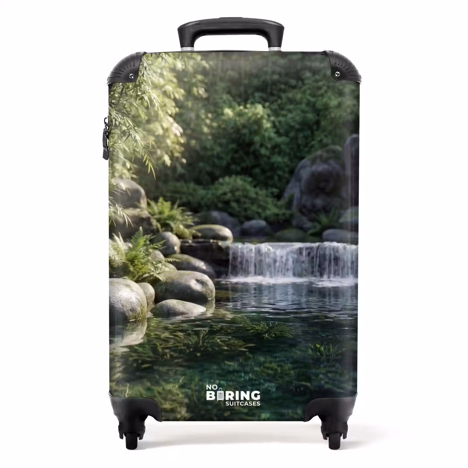 Koffer - Beek - Waterval - Natuur - Groen - Beek - Waterval - Natuur - Groen NBS - Handbagage koffer - Volwassenen Unisex middel
