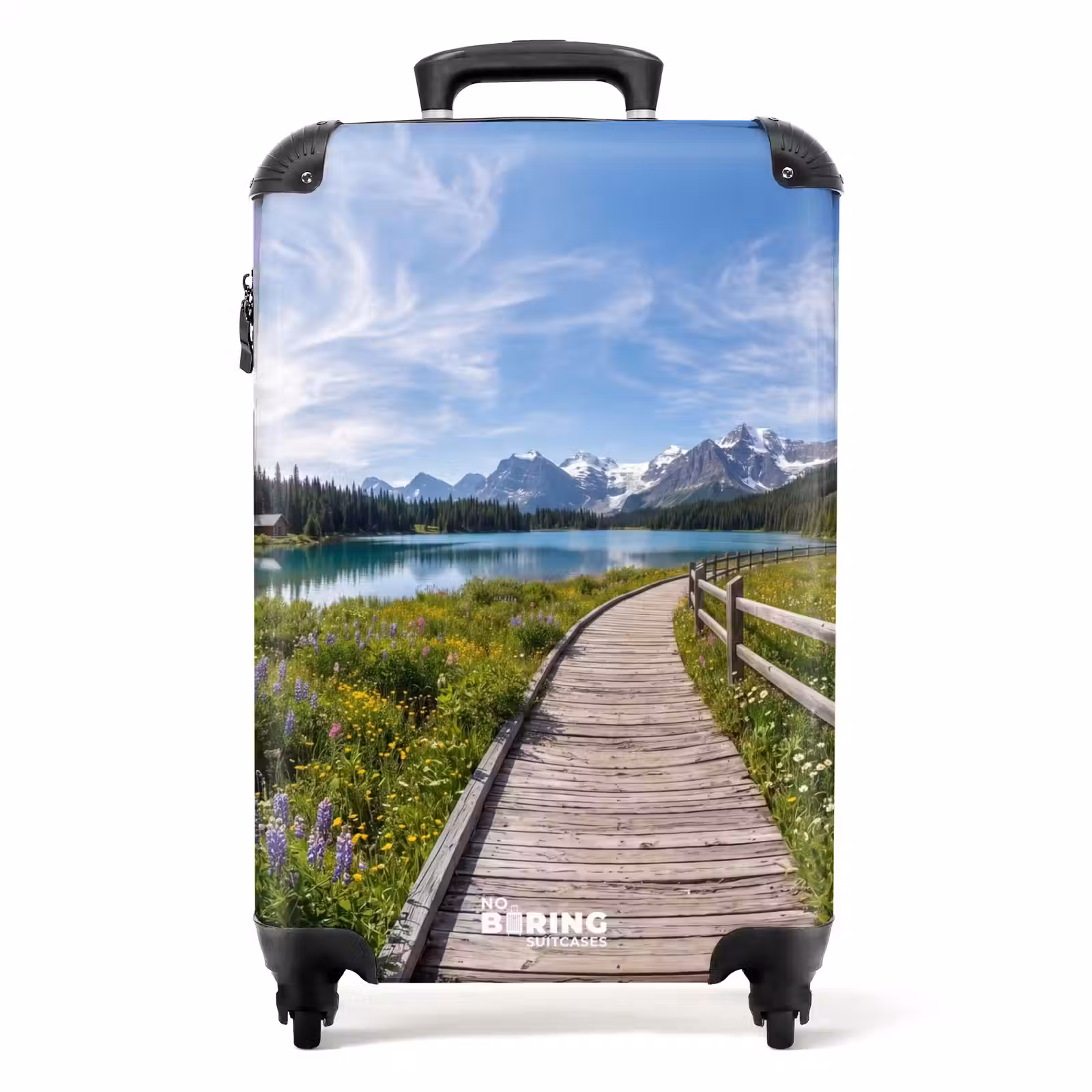 Koffer - Bergen - Meer - Landschap - Blauw - Bergen - Meer - Landschap - Blauw NBS - Handbagage koffer - Volwassenen Unisex middel