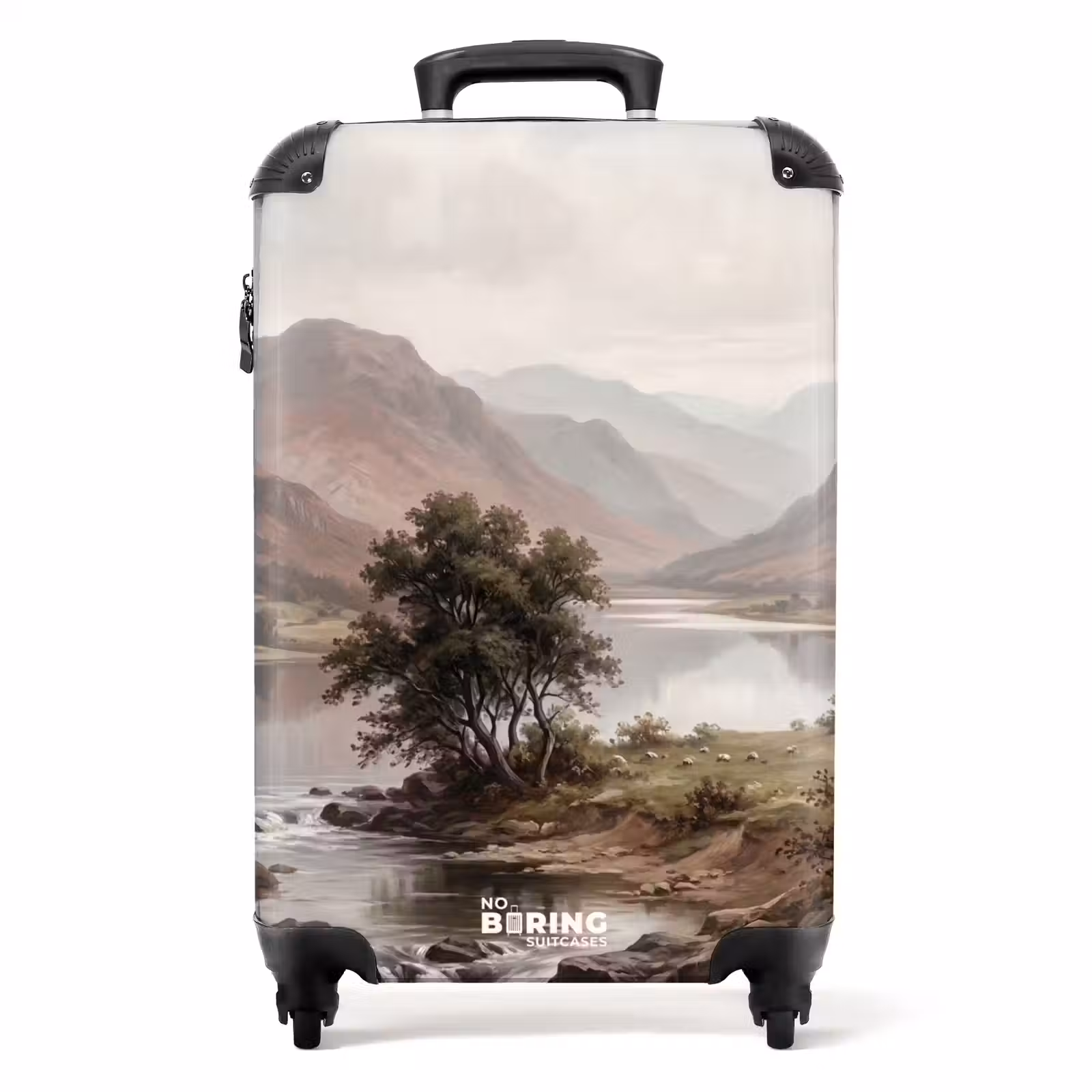 Koffer - Berglandschap - Meer - Bergen - Vallei - Klassiek - Berglandschap - Meer - Bergen - Vallei - Klassiek NBS - Handbagage koffer - Volwassenen Unisex middel