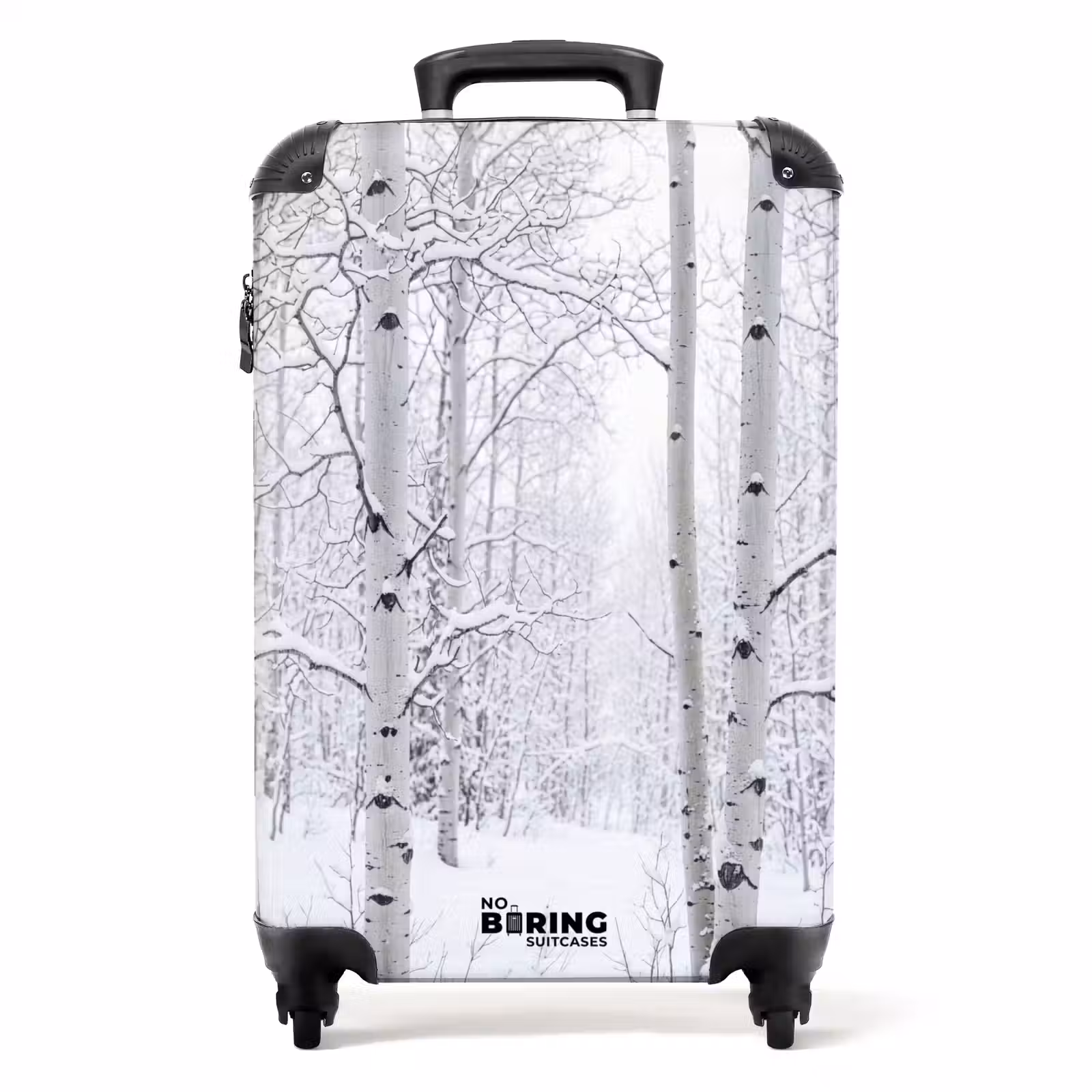 Koffer - Berkenbomen - Sneeuw - Winter - Bos - Wit - Berkenbomen - Sneeuw - Winter - Bos - Wit NBS - Handbagage koffer - Volwassenen Unisex middel